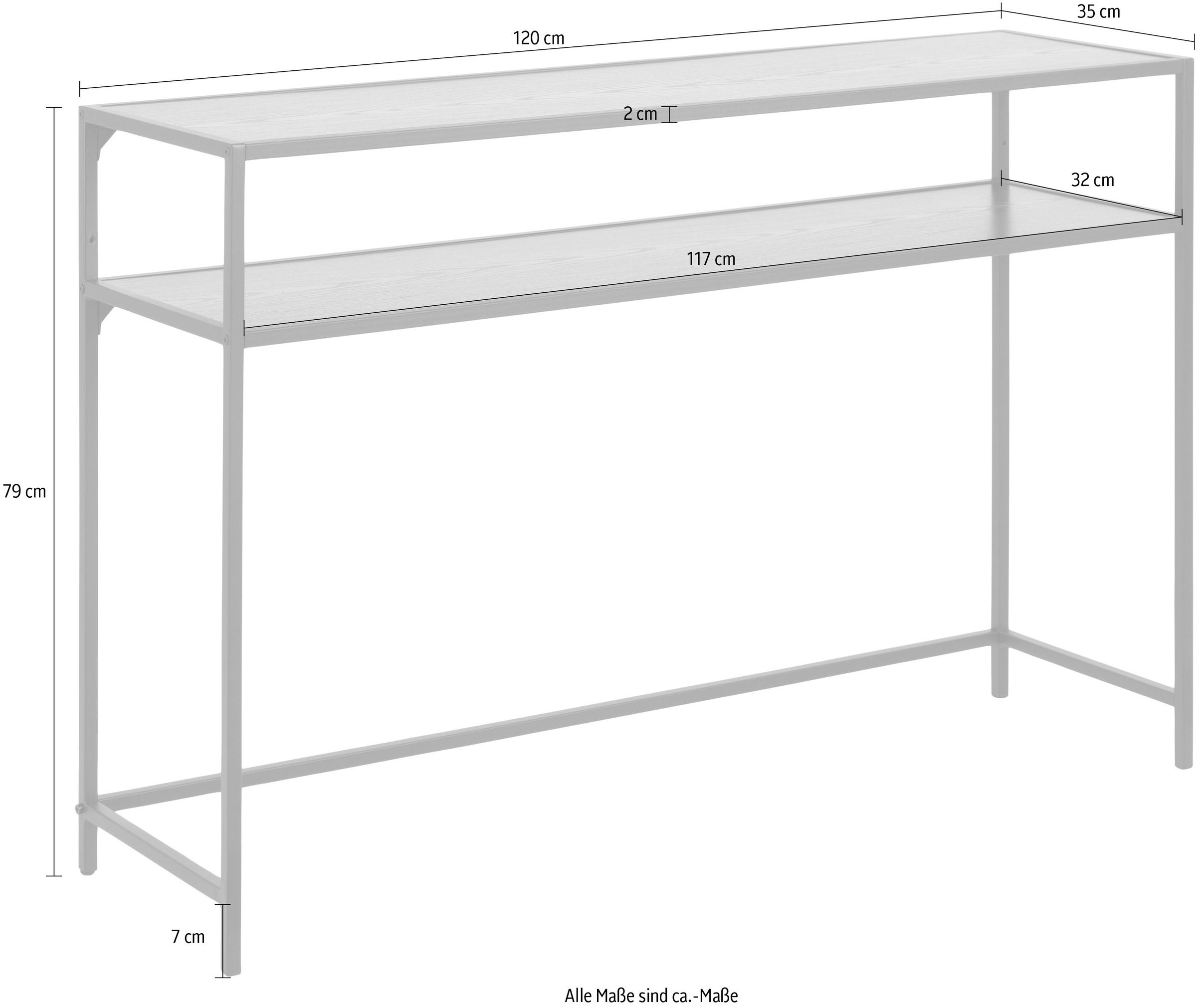 ACTONA GROUP Konsolentisch, Metallgestell und 1 Einlegeboden, Breite 120 cm, in weiteren Varianten