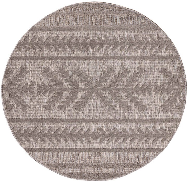 Carpet City Teppich »In-& Outdoorteppich Santorini 411, 3D-Effekt, Boho-Optik«, rund, 5 mm Höhe, Wetterfest & UV-beständig für Terrasse, Balkon, Küche, Flur