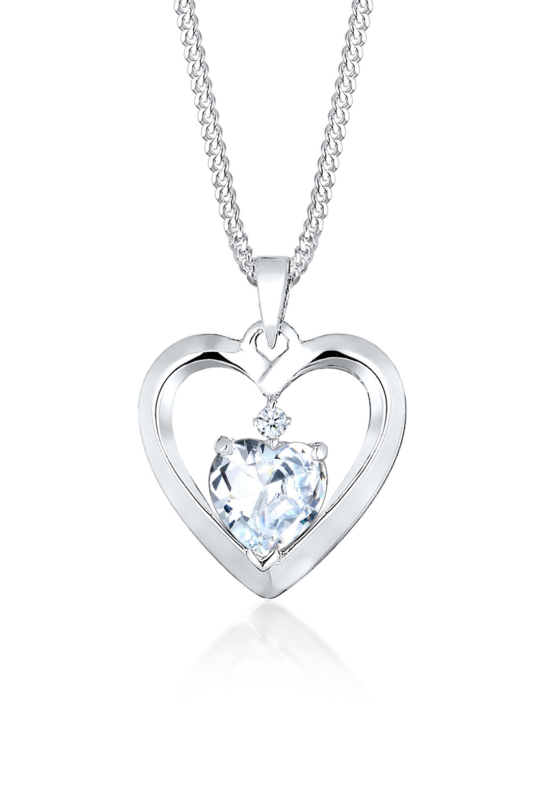 Diamore Collierkettchen »Herz Diamant (0.015 ct.) Zirkonia 925 Silber«