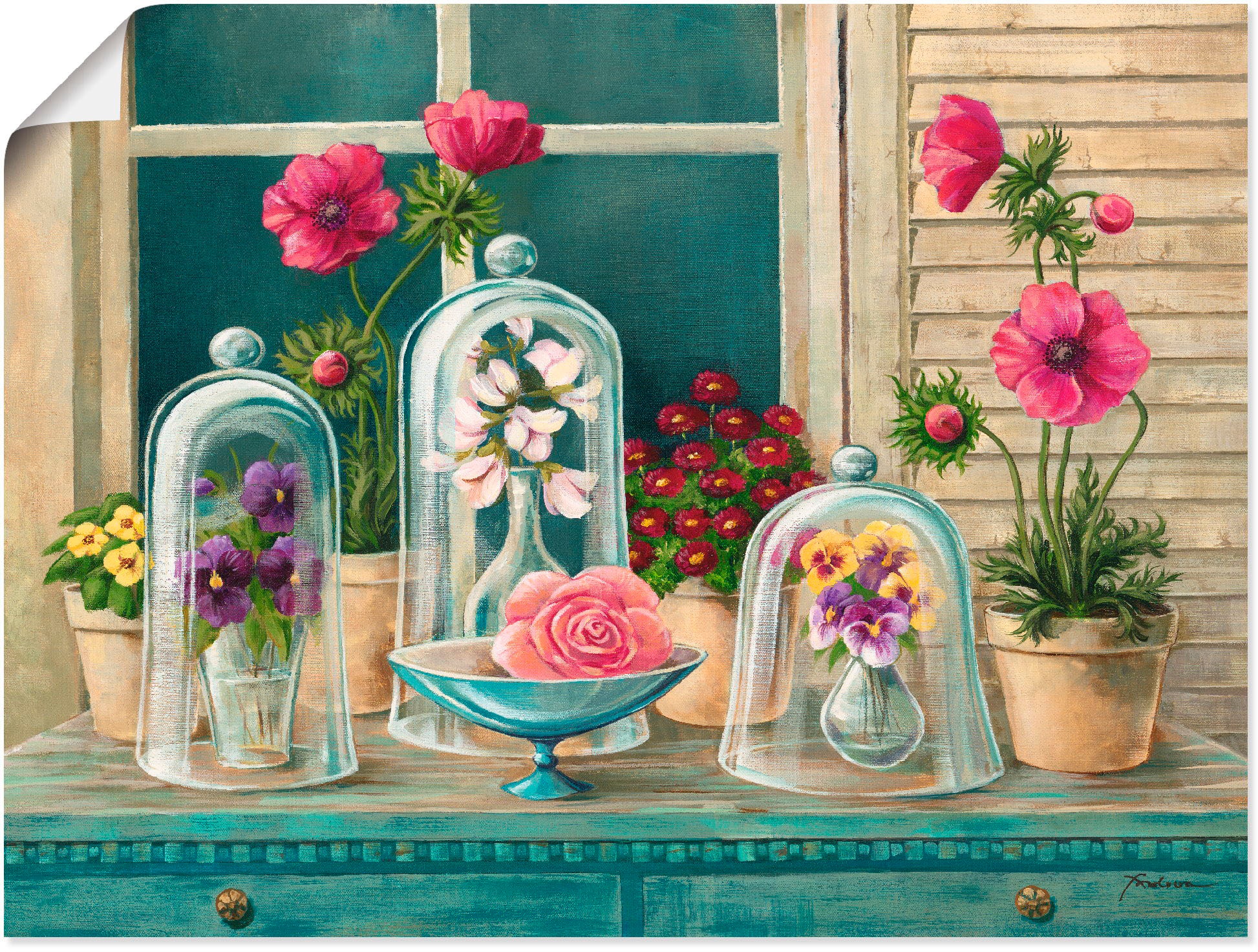Artland Wandbild »Kollektion mit Blumen«, Arrangements, (1 St.), in vielen Größen & Produktarten - Alubild / Outdoorbild für den Außenbereich, Leinwandbild, Poster, Wandaufkleber / Wandtattoo auch für Badezimmer geeignet