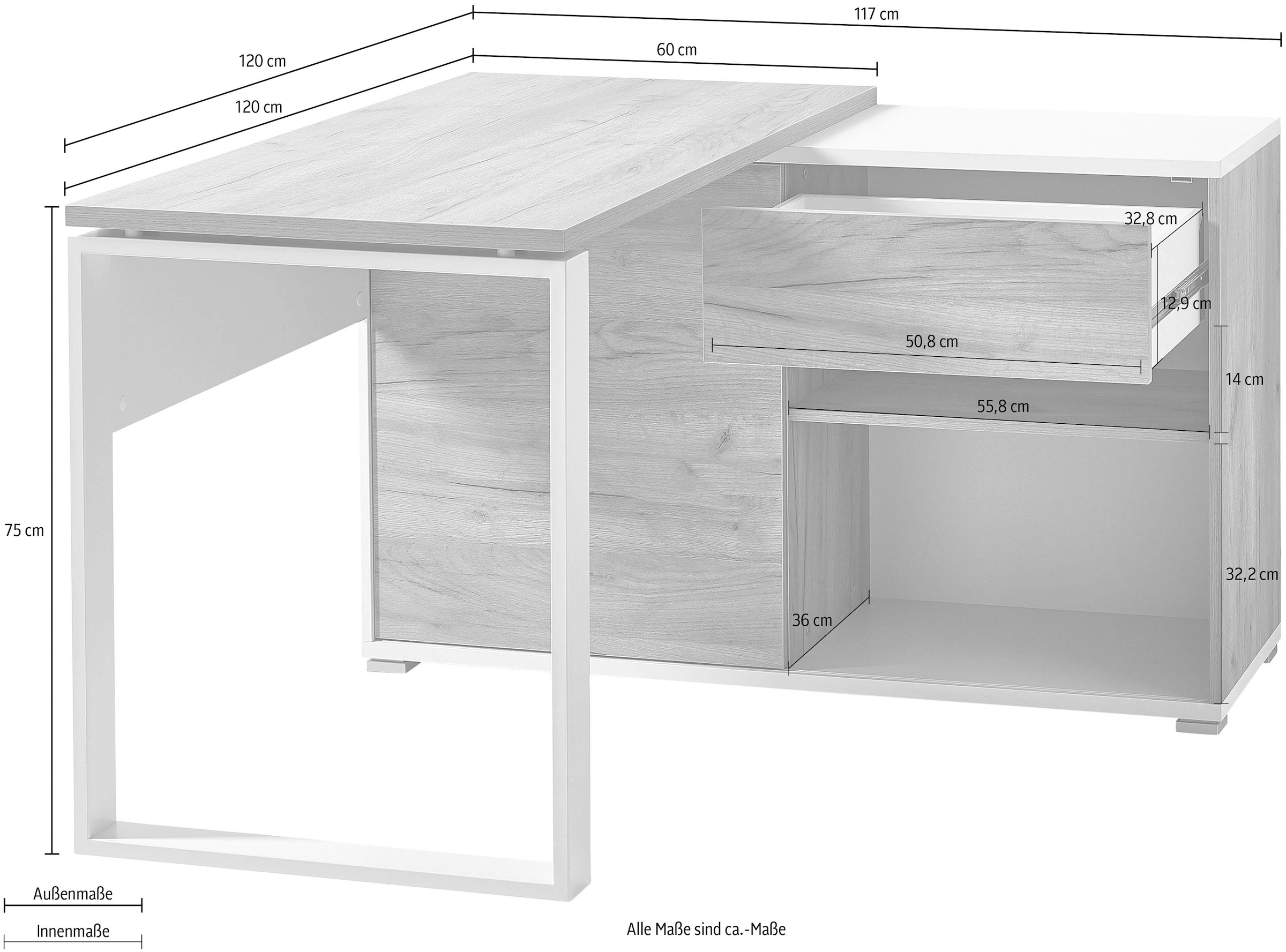 GERMANIA Eckschreibtisch »GW-Lioni«, mit integriertem Sideboard