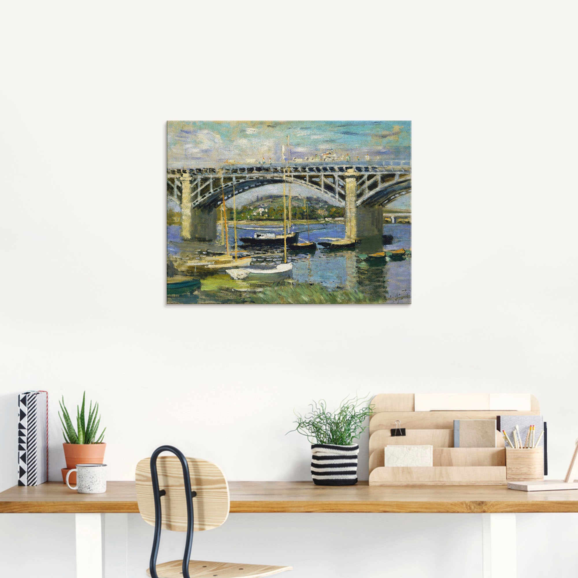 Artland Glasbild »Seinebrücke in Argenteuil. 1874«, Brücken, (1 St.), in verschiedenen Größen