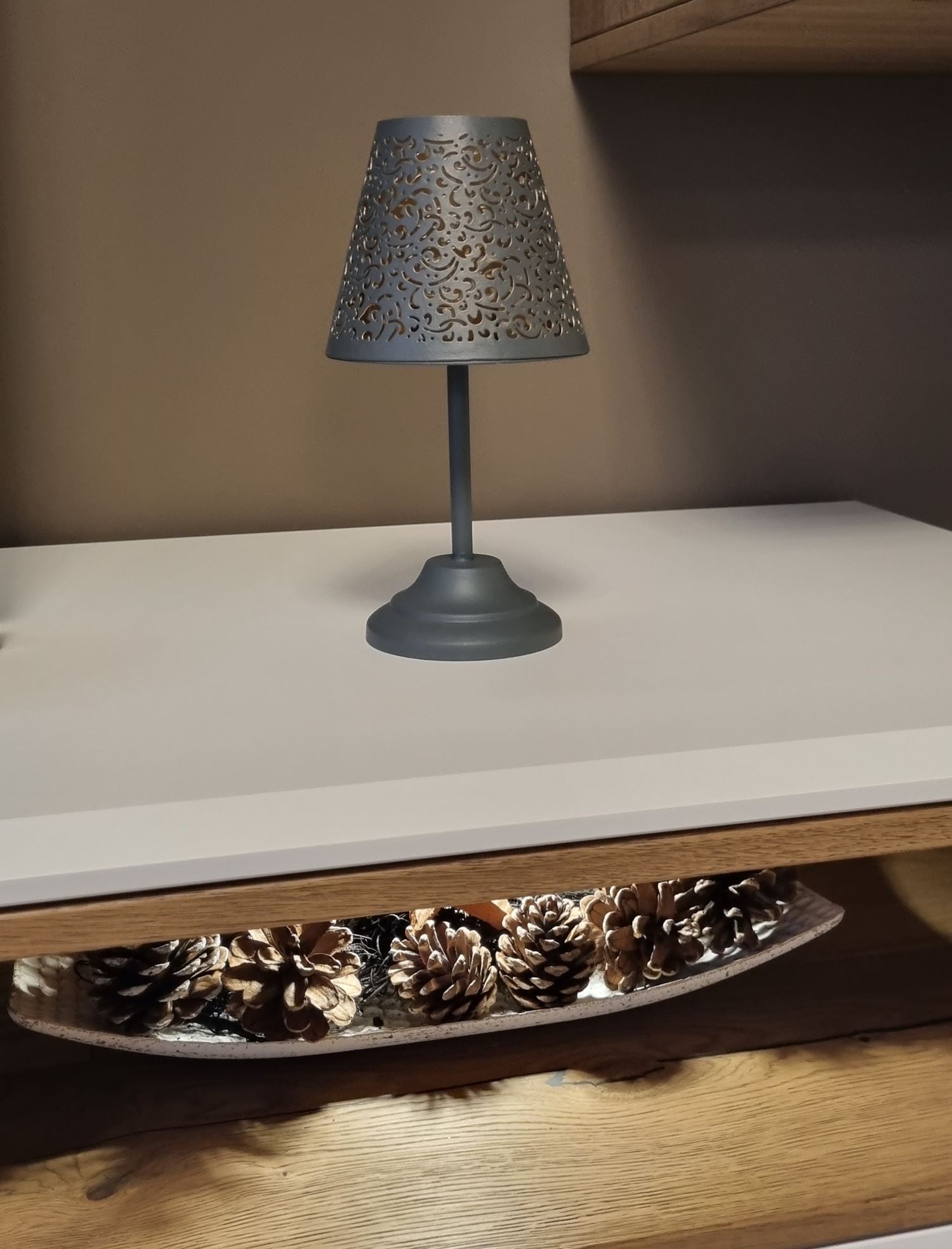 Ambiente Haus Teelichthalter »Teeliicht-Lampe in Grau - (H) 24 cm«