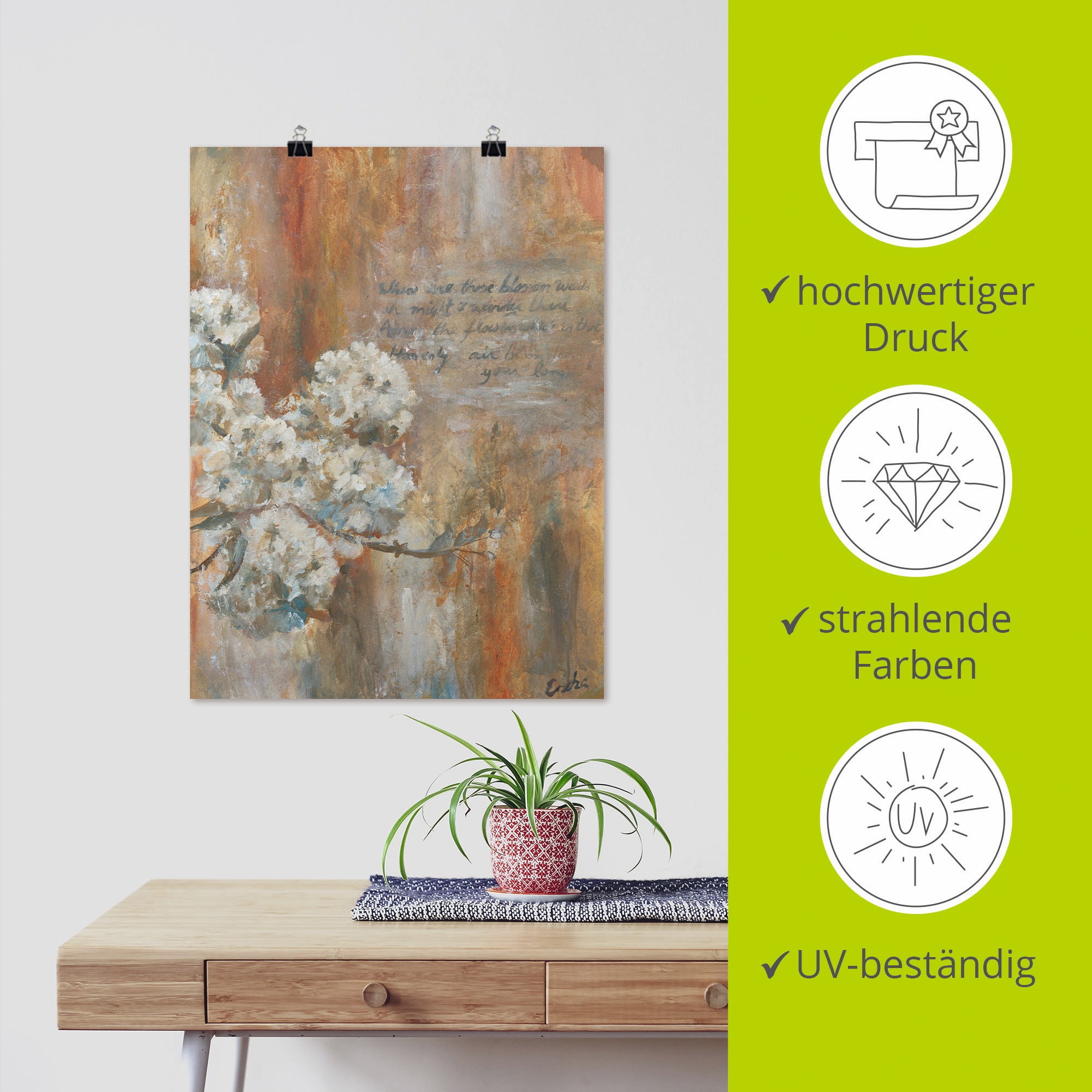 Artland Poster »Blüten«, Blumen, (1 St.), als Leinwandbild, Wandaufkleber oder Poster in versch. Größen