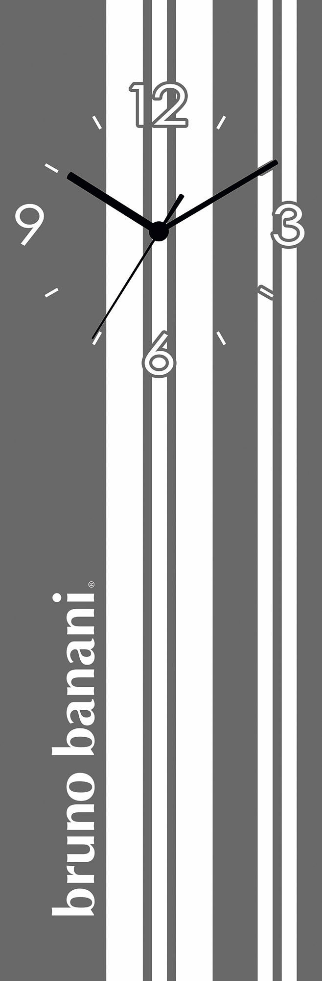Bruno Banani Wanduhr »Stripes auf Glas«, analog, 20 cm