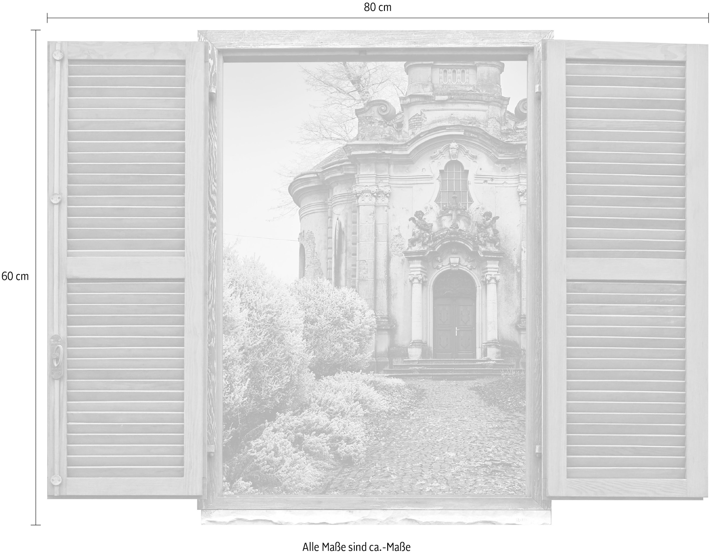 queence Wandtattoo »Haus« Wandsticker, Wandbild, selbstklebend, 3D, Fenster