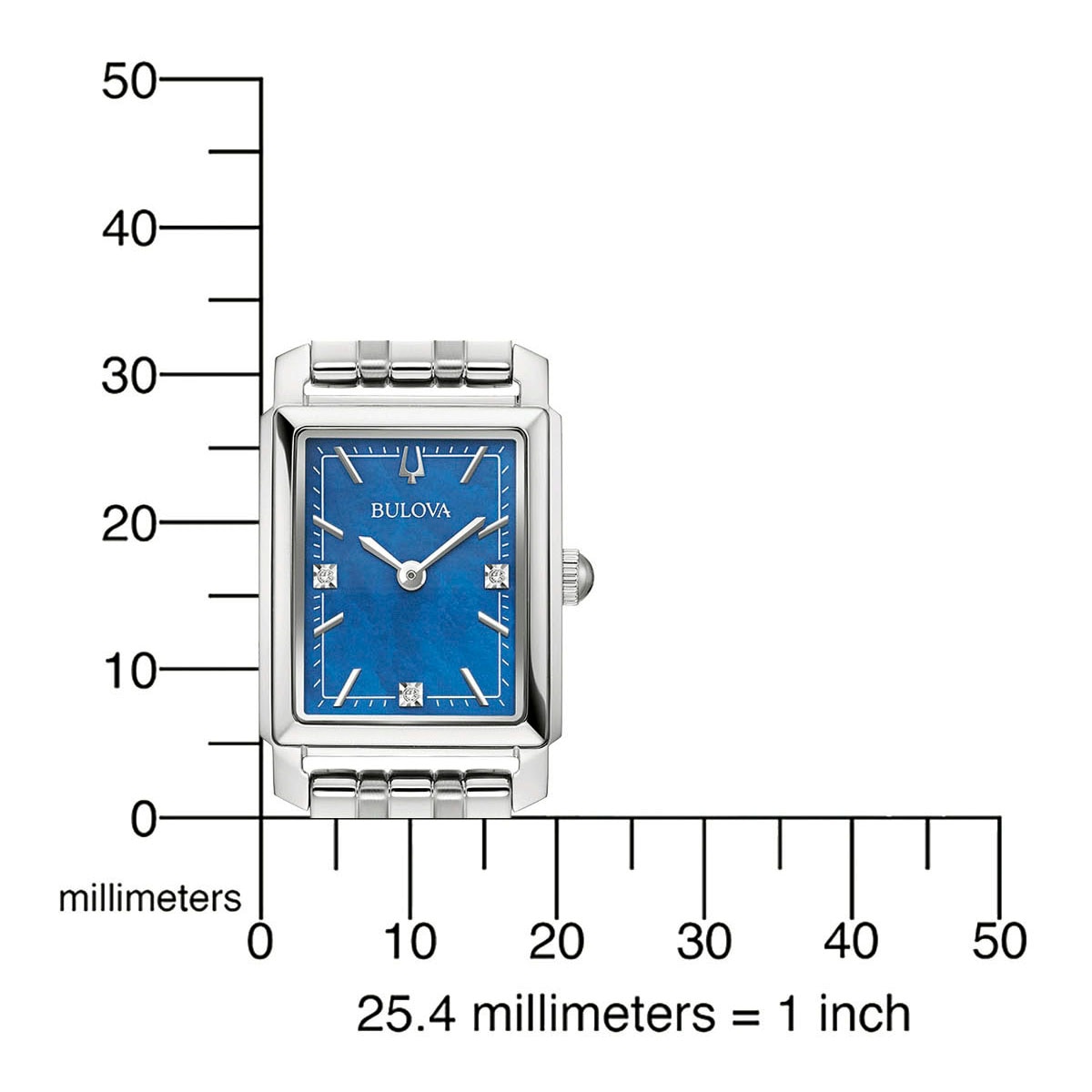 Bulova Quarzuhr, Armbanduhr, Damenuhr, Edelstahlarmband, mit Diamanten
