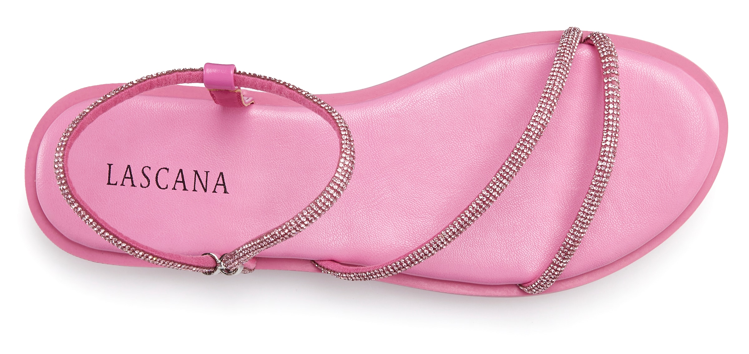 LASCANA Sandalette »Riemchensandalette, Sommerschuh, offener Schuh«  Glitzer-Sandalen mit cleverem Schmuckelement