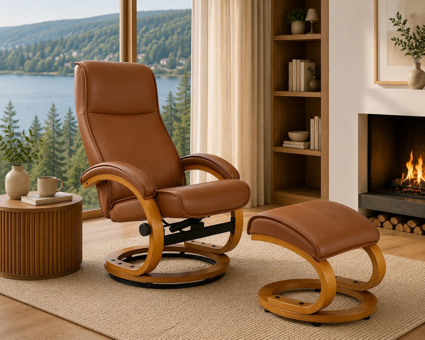 OTTO home Relaxsessel »mit Hocker PARIS Naturleder- OTTO. Verlässliche Qualität.« Set, bestehend aus Sessel und Hocker, 2 Stk. tlg. Relaxfunktion, Dreh- und Kippfunktion, Unser Dauertiefpreis