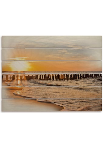 Artland Holzbild »Schöner Sonnenuntergang am Strand«, Strandbilder, (1 St.) kaufen