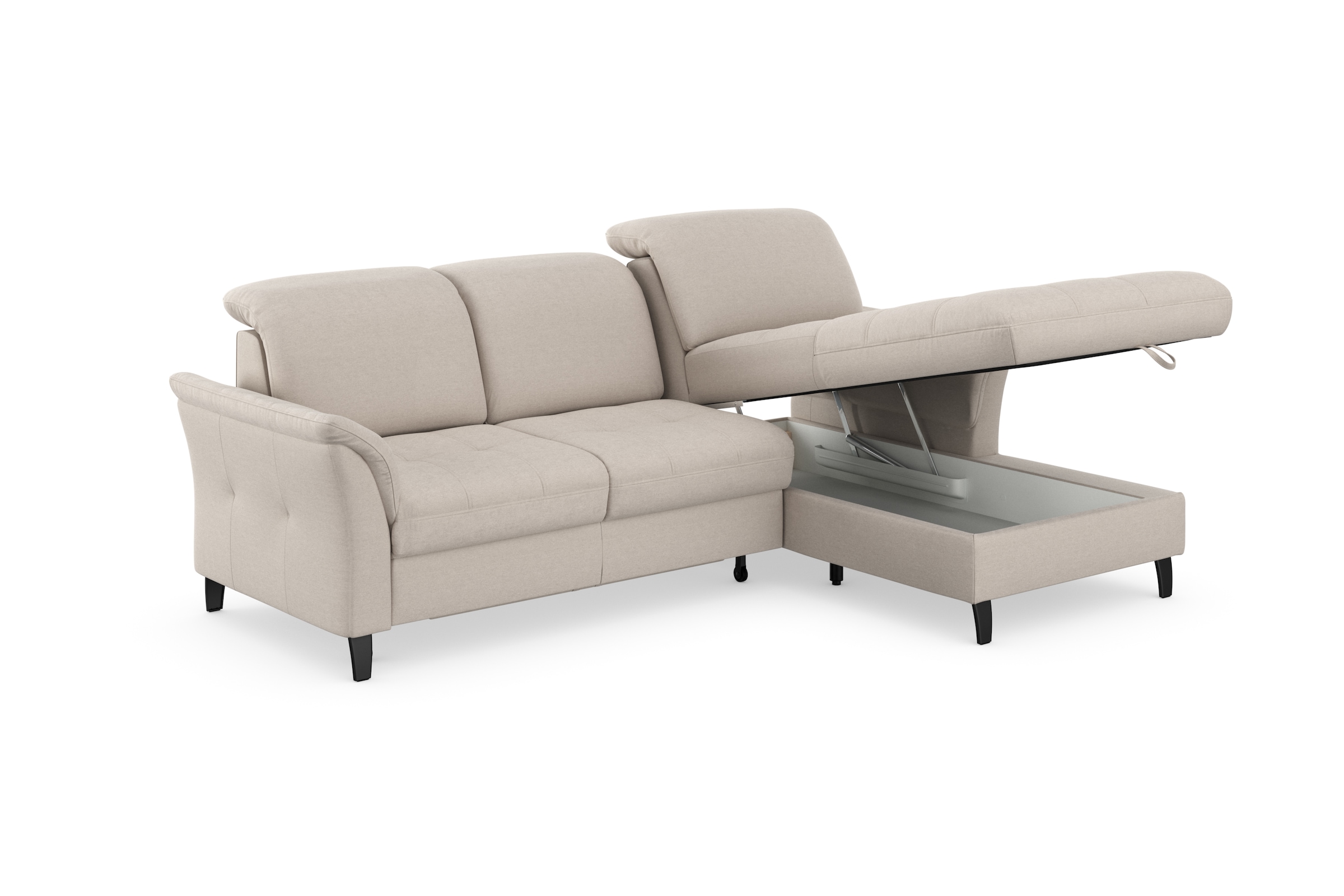 sit&more Ecksofa »Maggiore L-Form«, wahlweise mit Kopfteilverstellung, Bettfunktion und Bettkasten