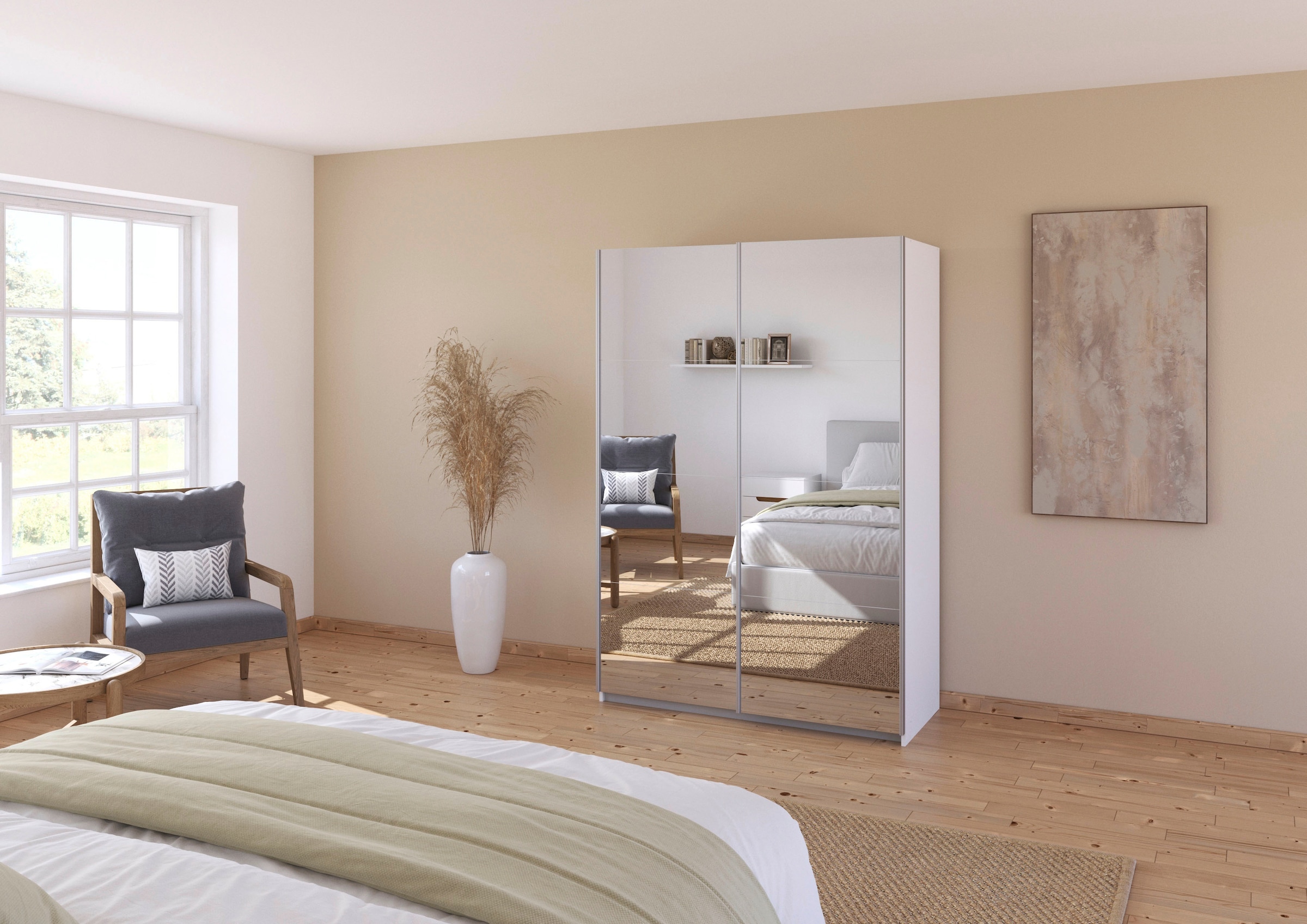 rauch Schwebetürenschrank »Kleiderschrank Schrank Kinderzimmer Topseller OTTOs CHOICE SUBITO« Garderobe Vollspiegel Breiten 136 & 181 Höhe 197 cm - MADE IN GERMANY