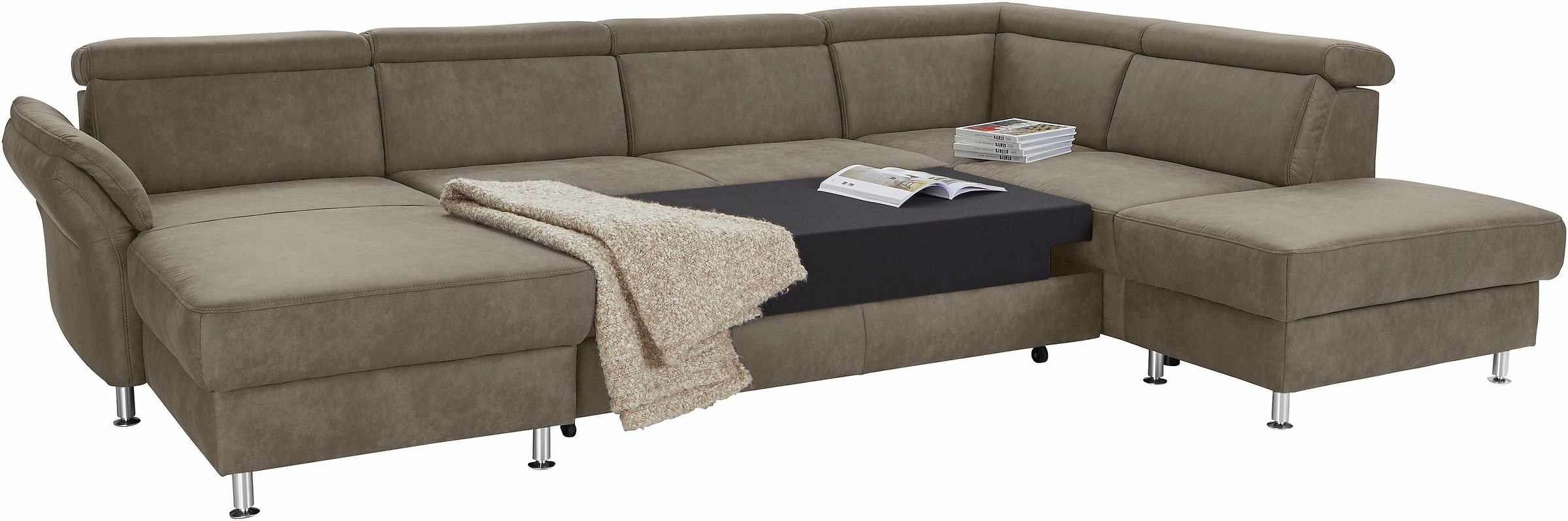 sit&more Wohnlandschaft »Avignon U-Form«, wahlweise mit Bettfunktion und Stauraum, inklusive Kopfteilverstellung