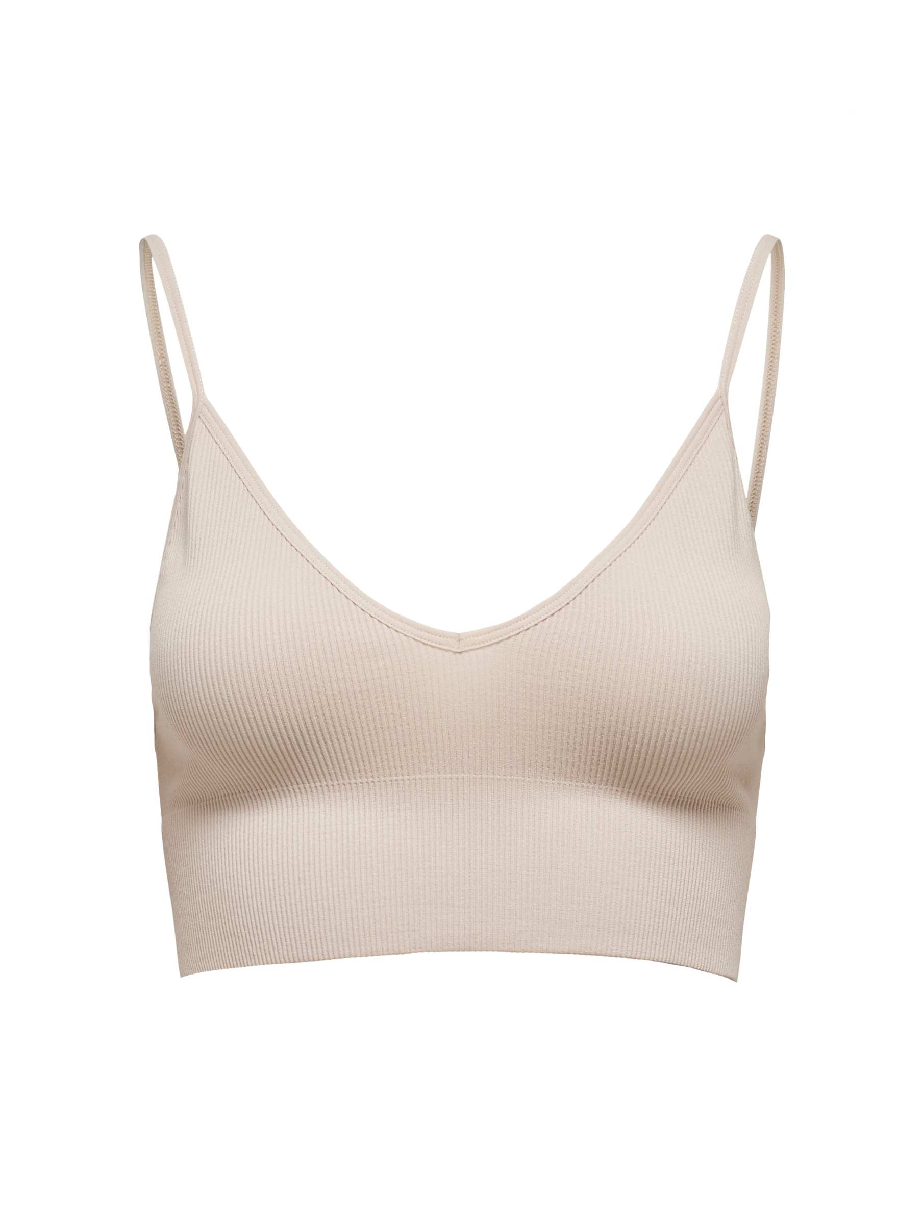 ONLY Bustier »ONLVICKY RIB SEAMLESS V-NECK TOP NOOS« Materialmix