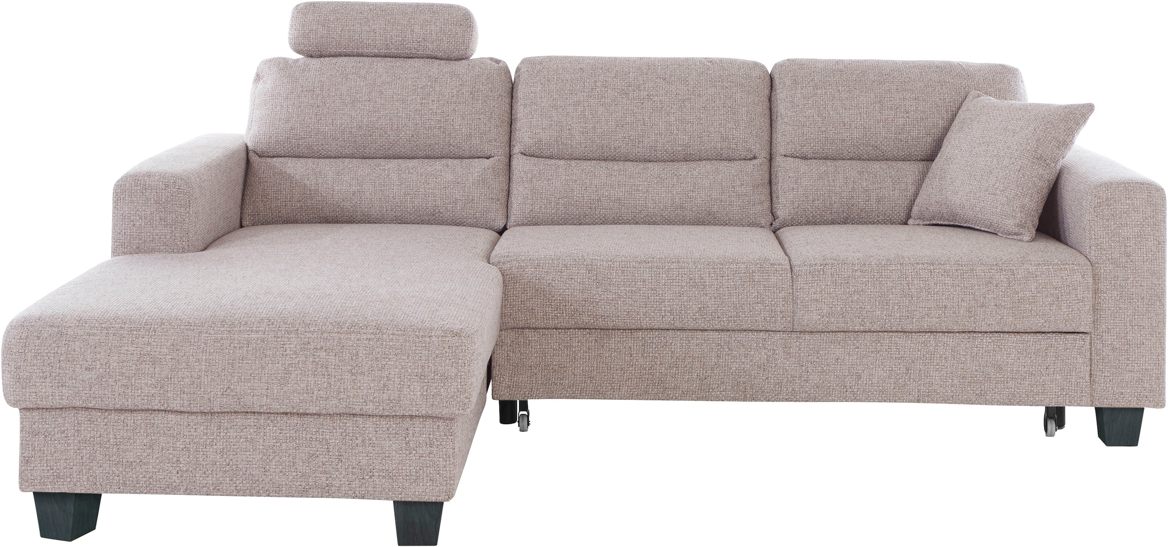 TRENDMANUFAKTUR Ecksofa »Chamber, zeitlos und modern, bequem mit hohem Sitzkomfort, L-Form«, inklusive einer Kopfstütze, wahlweise mit Schlaffunktion
