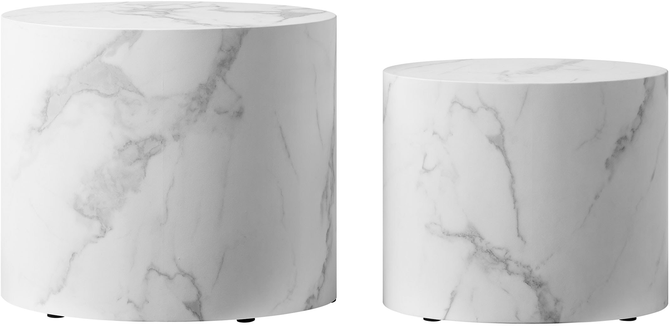 SalesFever Couchtisch »Almeria« 2er-Set, oval, in Marmoroptik foliert