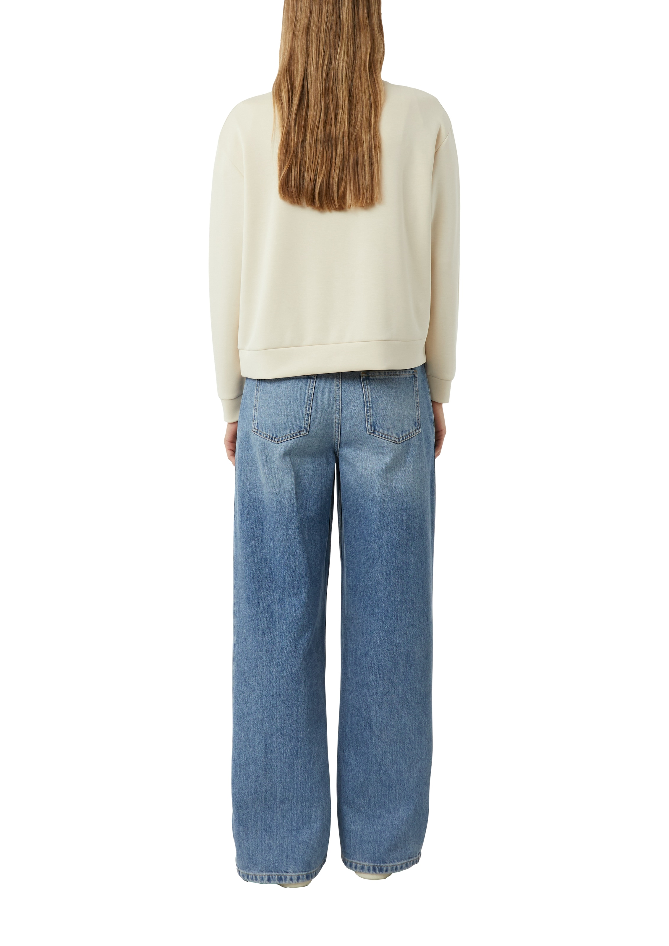 Comma Sweatshirt, mit Print und Aufnähern