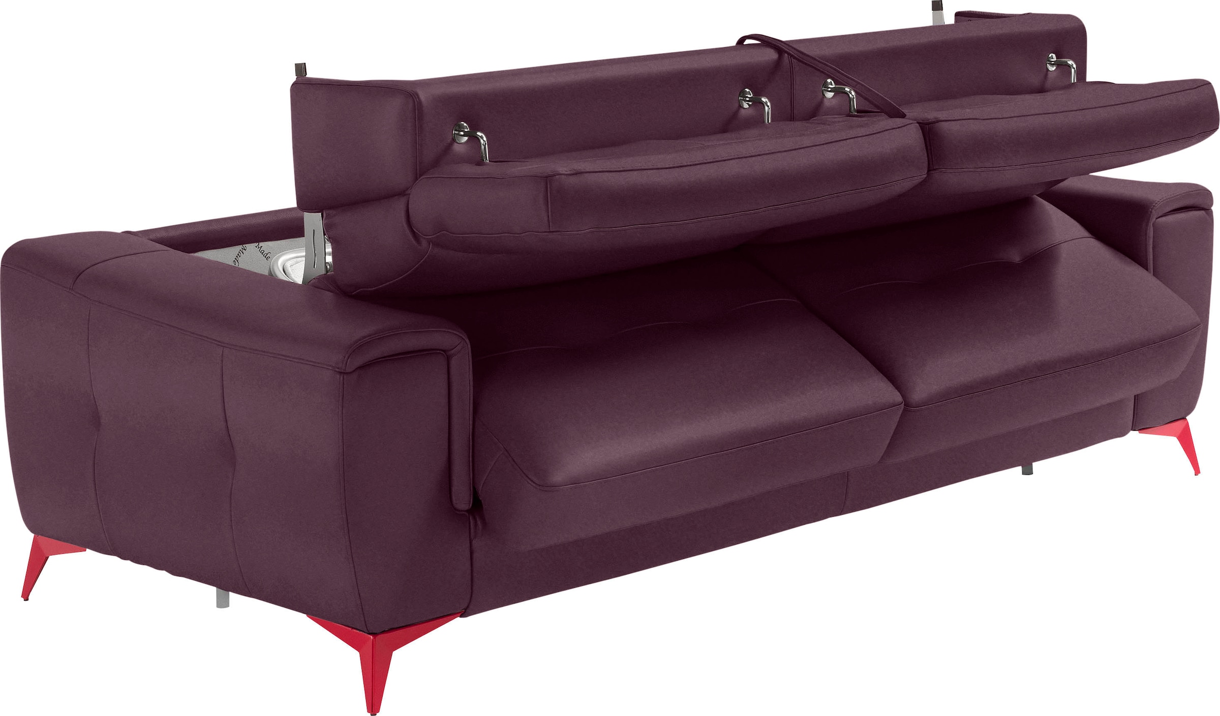 Egoitaliano Schlafsofa »Francine, Designsofa, Loungesofa mit Dauerschlaffunktion, Bettfunktion«, hochwertiger Metallbettrahmen & Matratze, Kopfteil manuell verstellbar