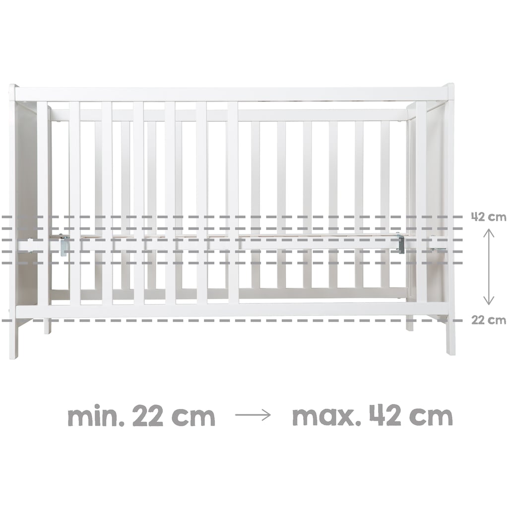 roba® Babybett »Multifunktionsbett mit Beistellfunktion«, (8 tlg.)