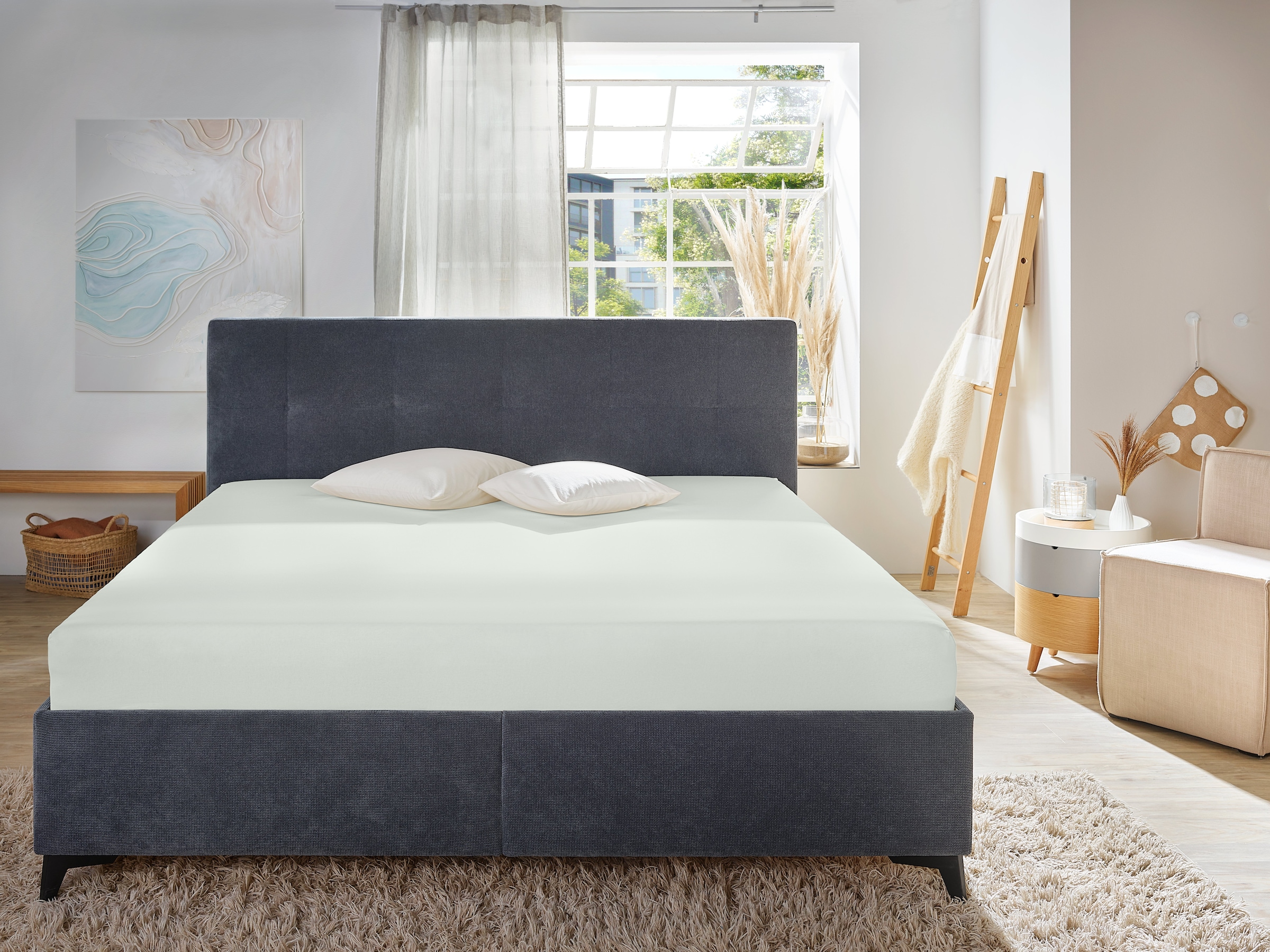 Primera Spannbettlaken »Mako-Feinjersey Spannbetttuch« Geeignet für Standardmatratzen bis 22 cm, 100% Baumwolle