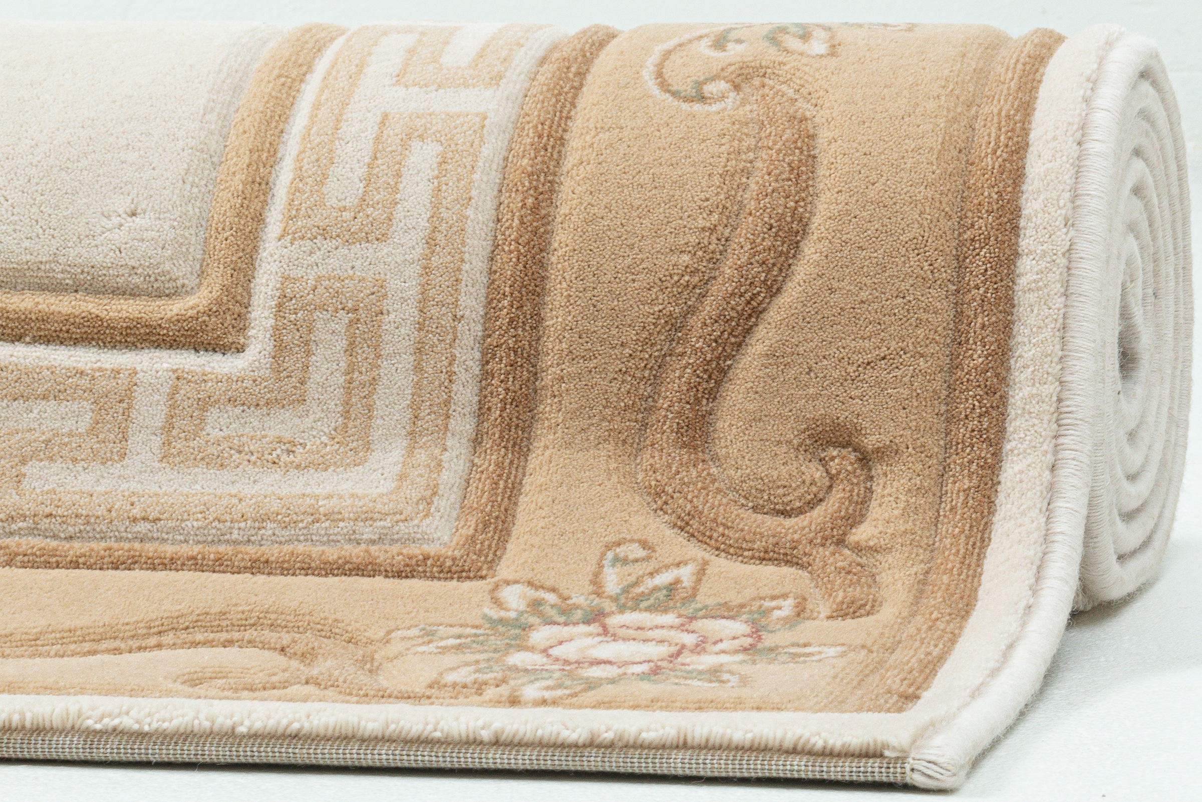 THEKO Wollteppich »Pelinia 7745«, rechteckig, 12 mm Höhe, Kurzflor, Uni Farben, mit Bordüre, reine Wolle