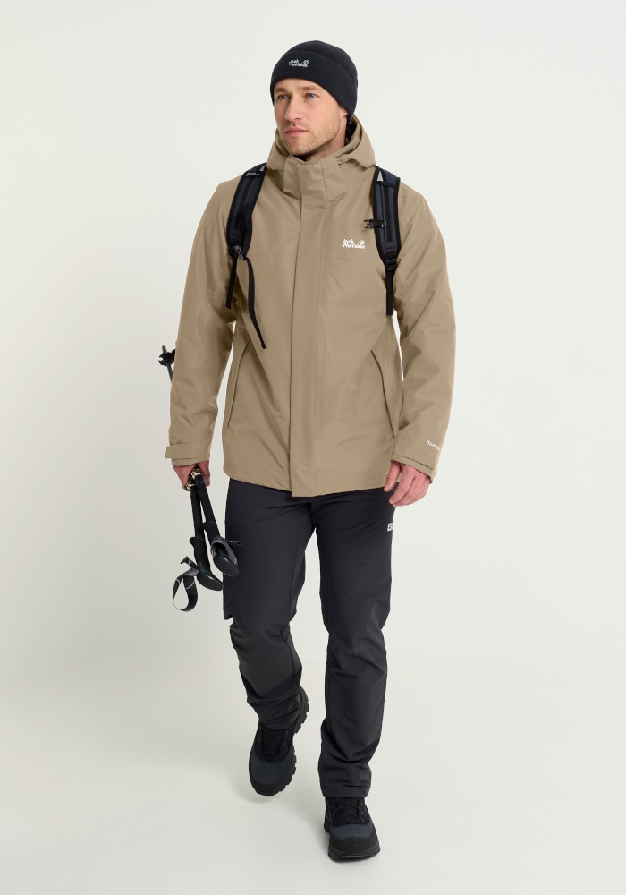 Jack Wolfskin 3-in-1-Funktionsjacke »STONELITE 3IN1 JKT M« mit Kapuze mit Kapuze, wasserdicht, winddicht, atmungsaktiv, wärmende Ausführung