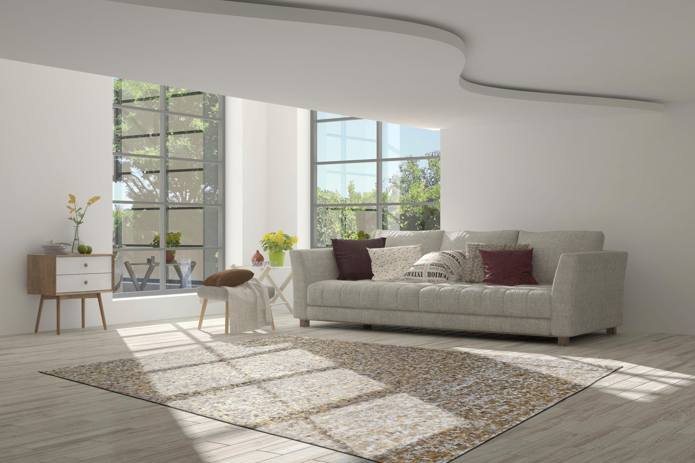 calo-deluxe Fellteppich »Vezzana 615«, rechteckig, 5 mm Höhe, echtes Rinderfell, Wohnzimmer