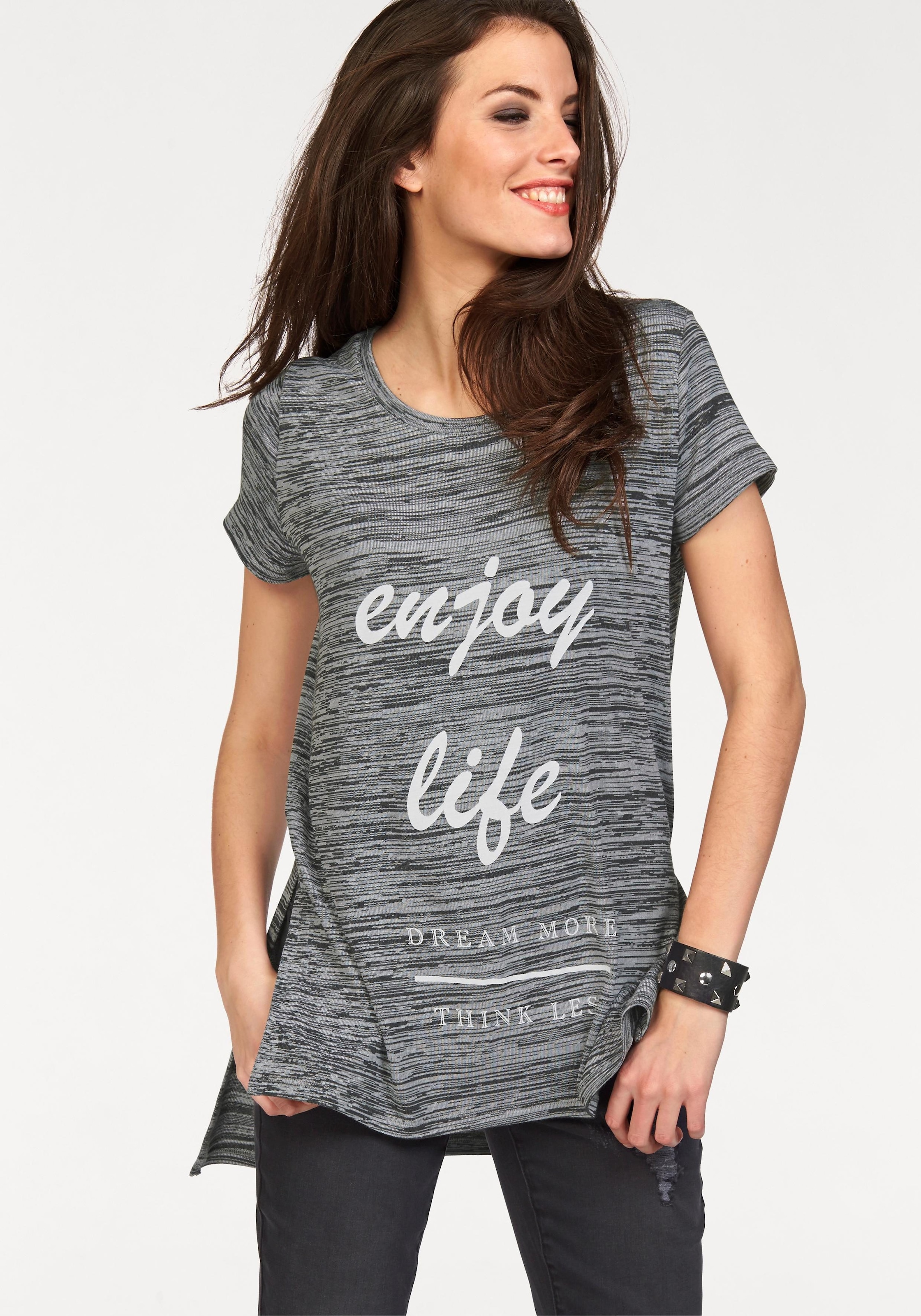 Aniston OTTO CASUAL Longshirt, mit im Online Rundhals-Ausschnitt Shop