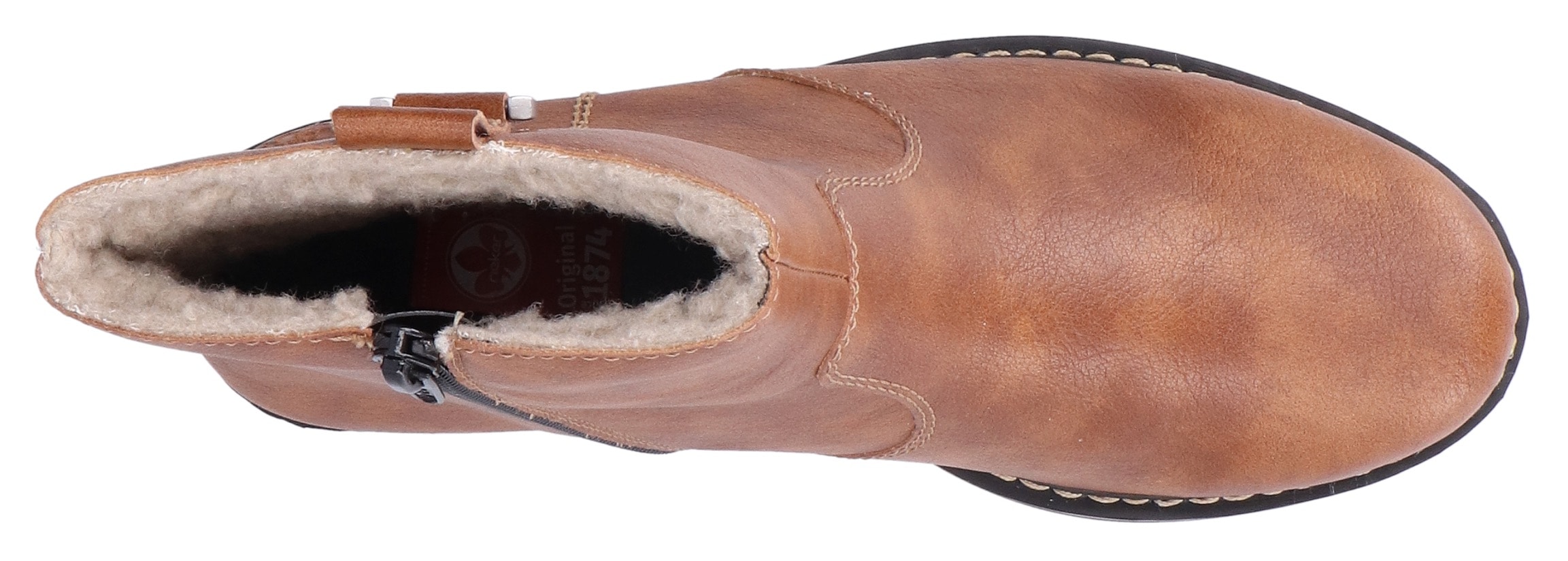 Rieker Winterstiefelette, Schlupfboots, Blockabsatz, mit Innenreißverschluss