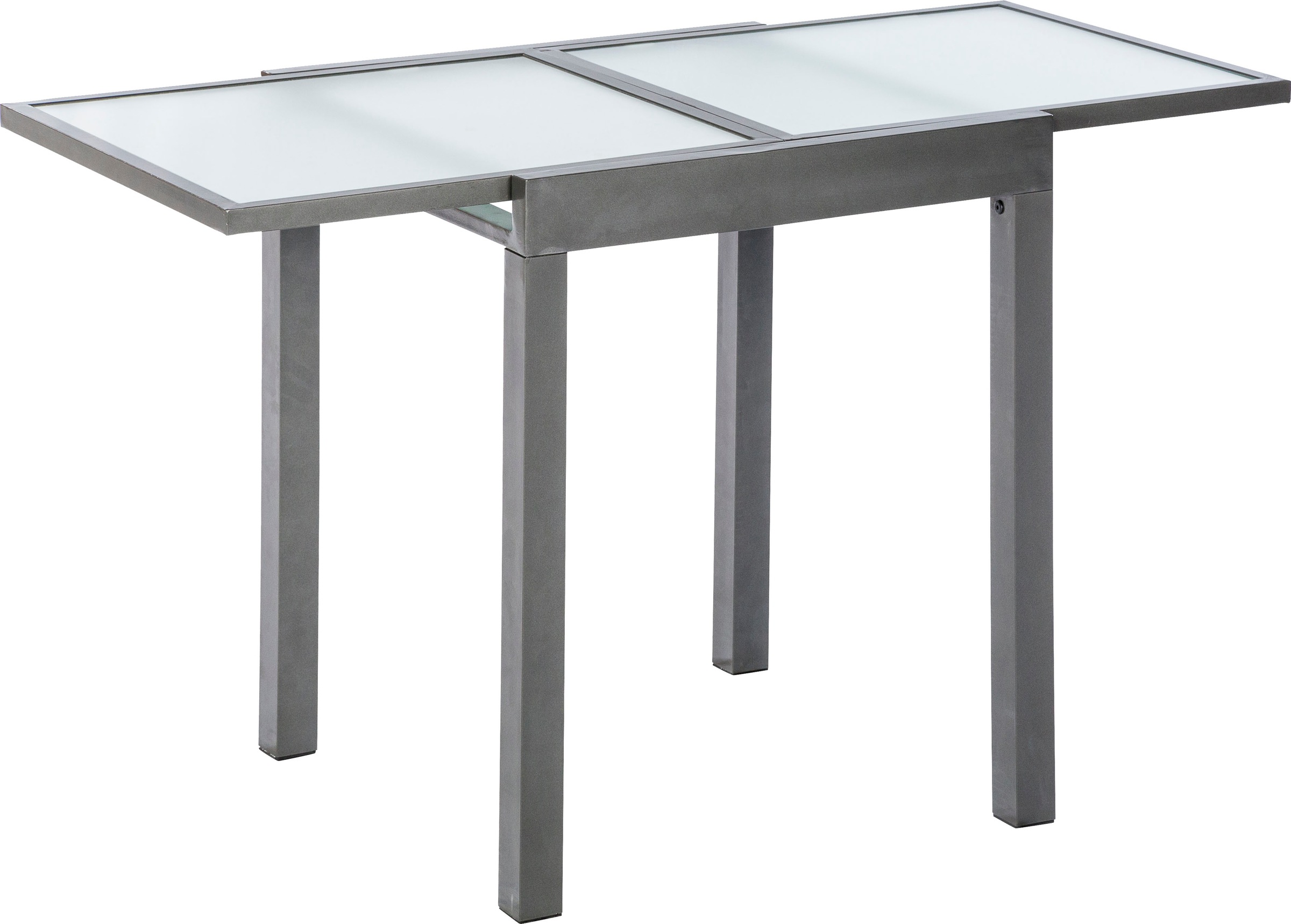 MERXX Balkonset »»Milano«« Set, 3 Stk. tlg. Sessel stapelbar, matte Glasplatte