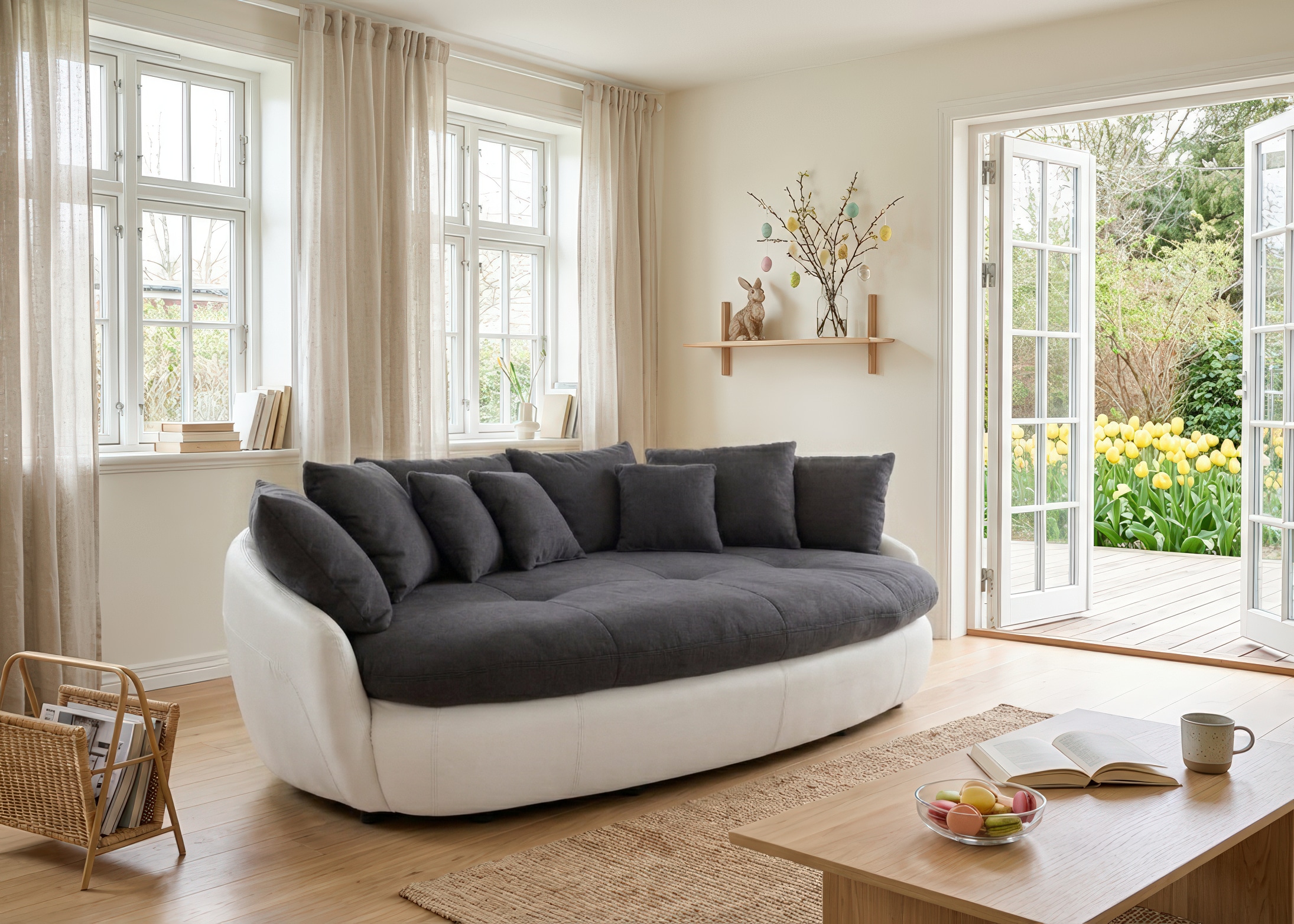 COTTA Big-Sofa »Aruba« gemütliches Megasofa in XXL in organischer Form mit vielen Kissen