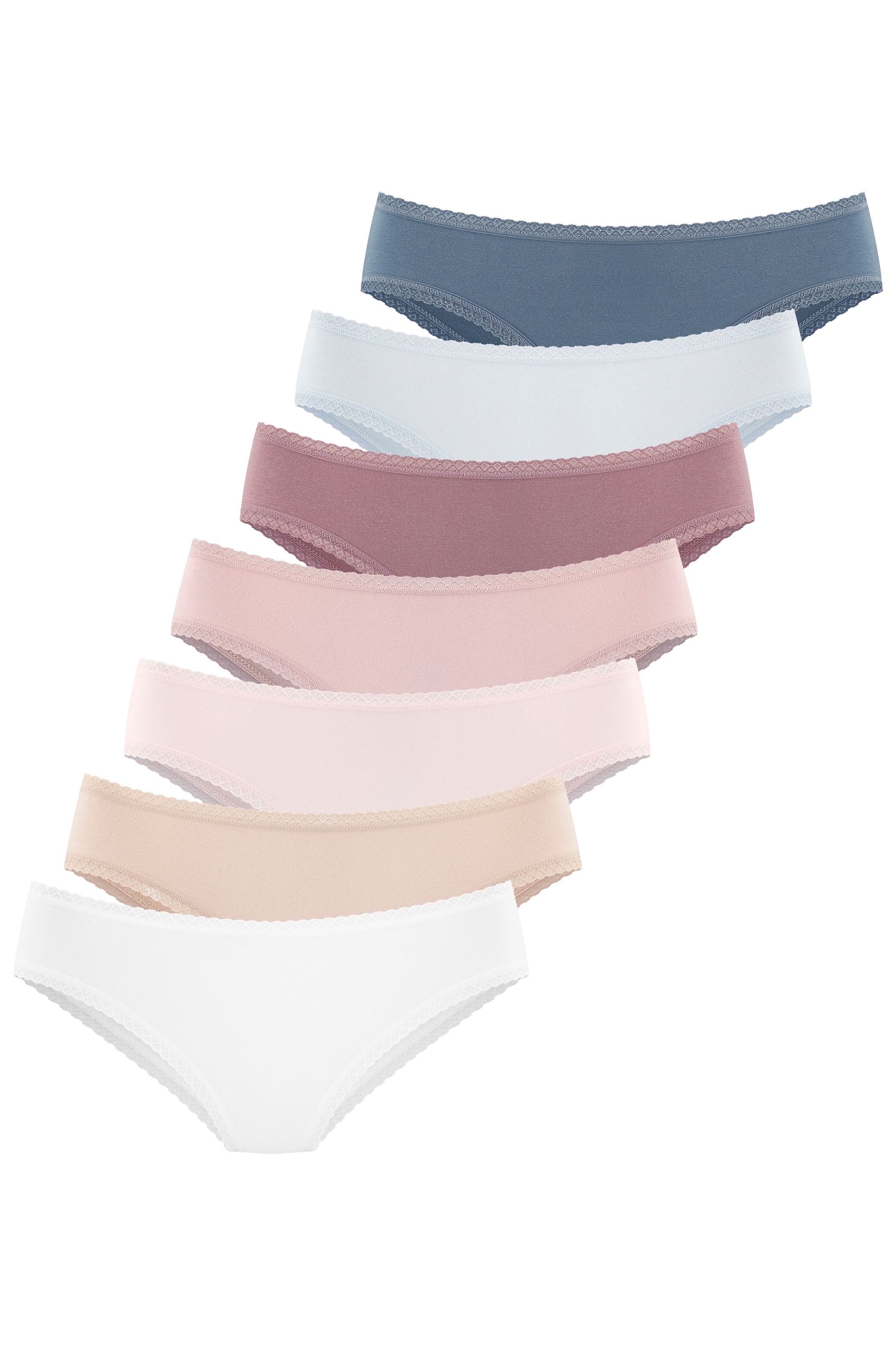 Vivance Jazz-Pants Slips 7er-Pack,  aus weicher Baumwollqualität mit feiner Spitzeneinfassung