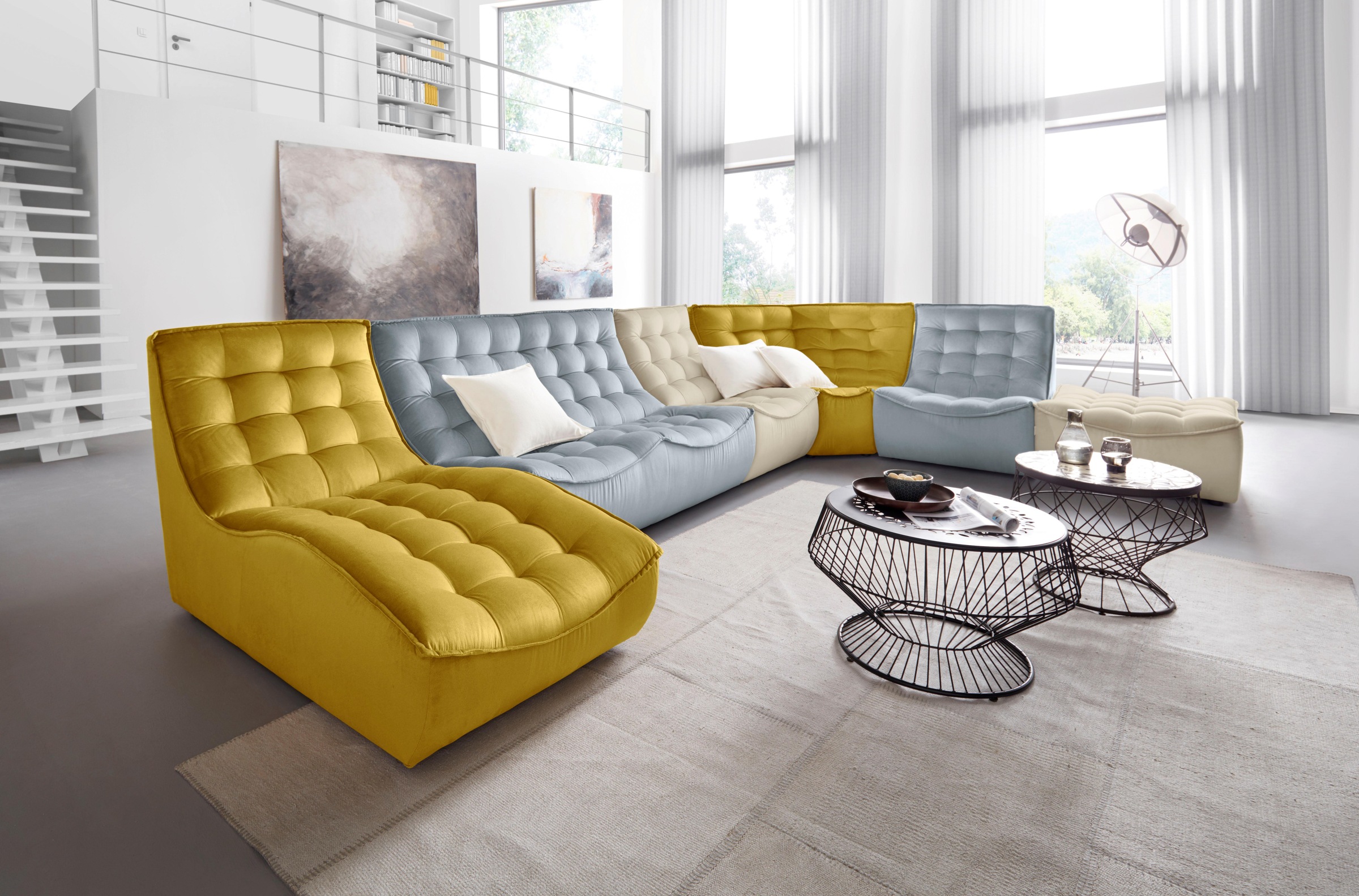 CALIA ITALIA Ecksofa »Banjo, Eckelement, tolles Design und hoher Sitzkomfort frei stellbar«, oder als Modulsofa mit den passenden Erweiterungselementen nutzbar