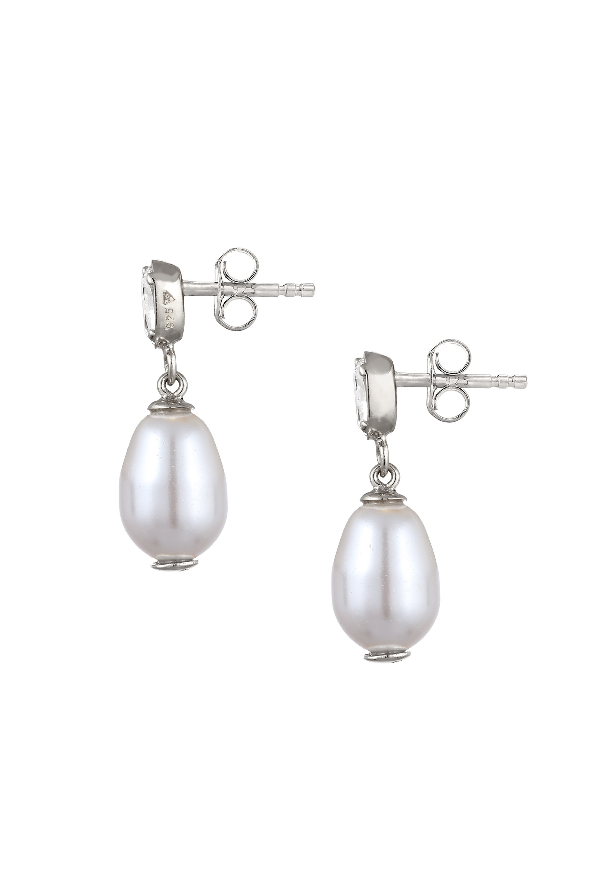 Elli Paar Ohrstecker »Ohrringe Ohrstecker Synthetische Perle Weiß 925 Sterling Silber«