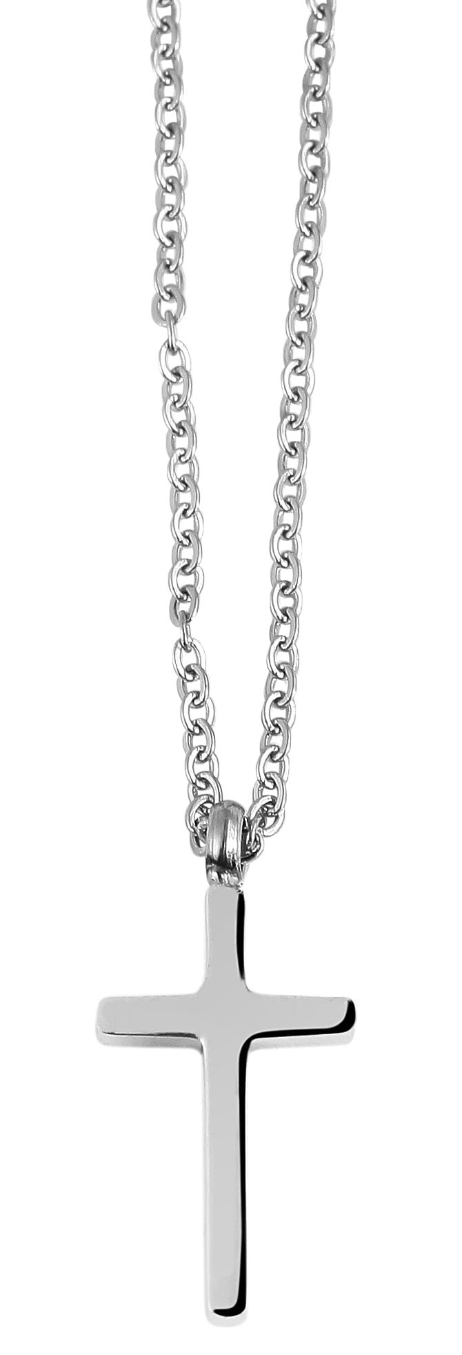 Adelia´s Gliederkette »Damen Halskette ¿ Ankerkette Kreuz aus Edelstahl 45+5«