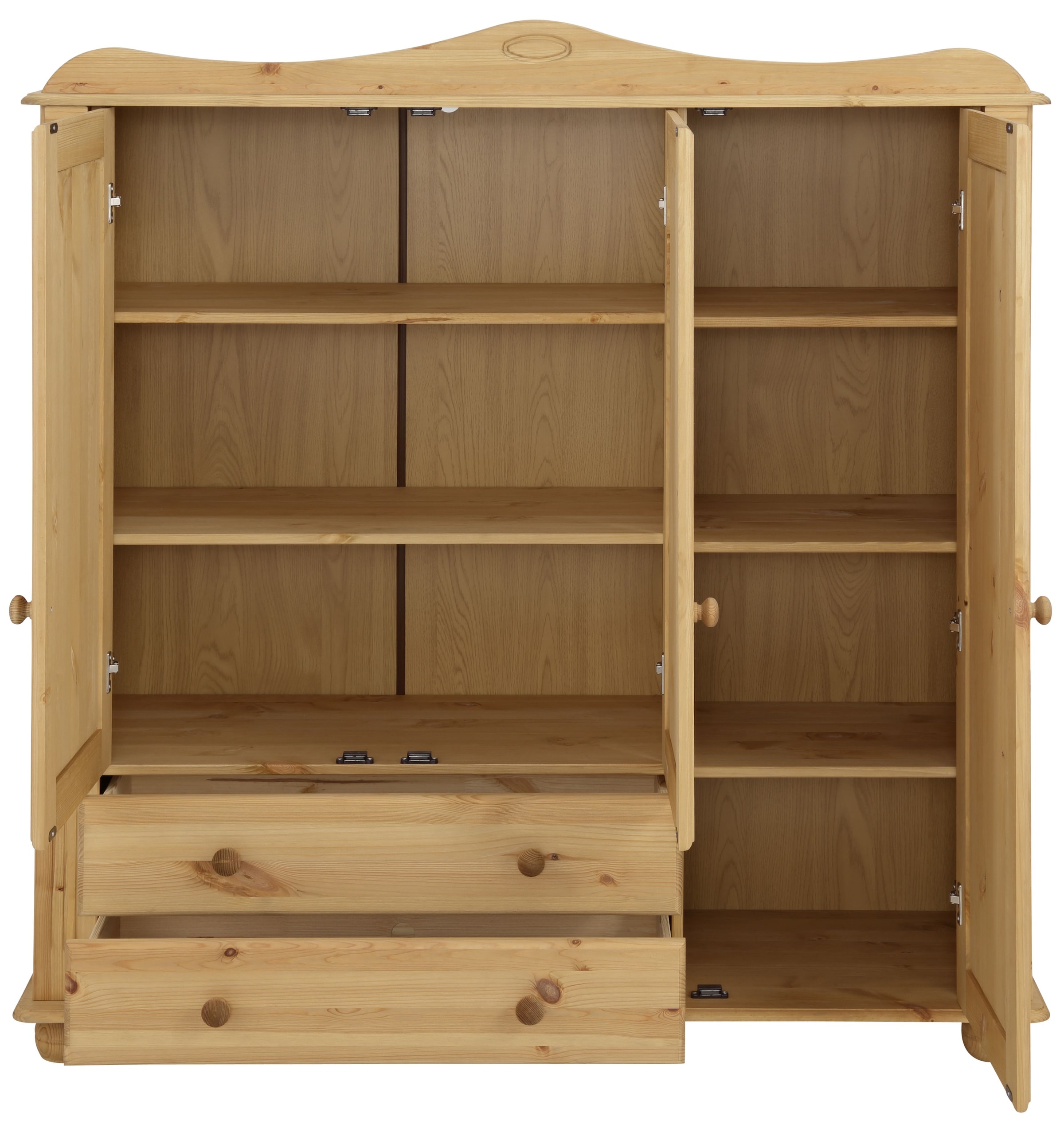 Home affaire Wäscheschrank »Adele, Mehrzweckschrank«, (2 Breiten: 93/130 cm H/T ca. 135/40 cm), aus massiver Kiefer, 2-oder 3-türig