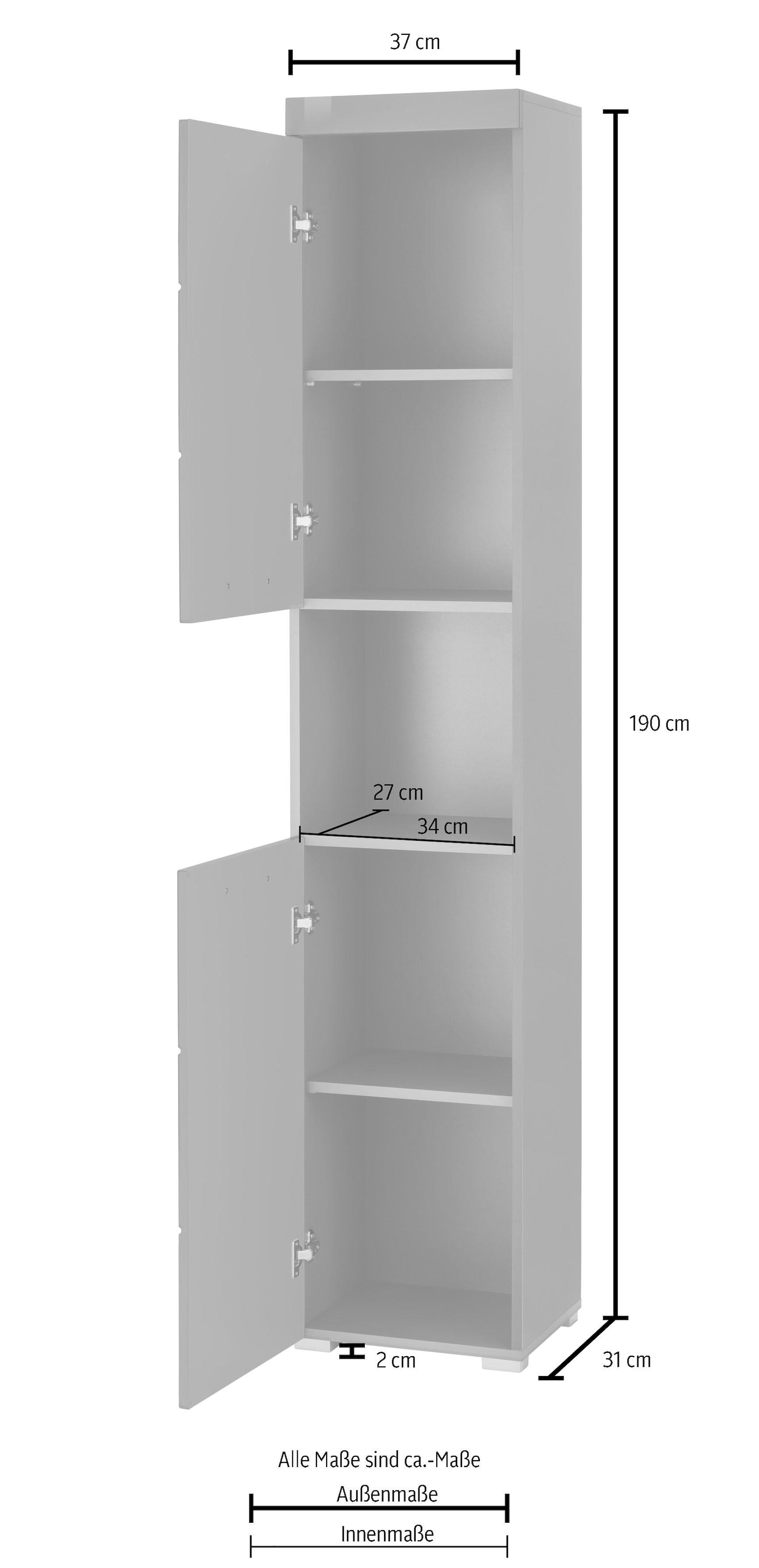 INOSIGN Hochschrank »Avena«, Höhe 190 cm, Badezimmerschrank mit 2 Türen und  1 offenen Fach bei OTTO