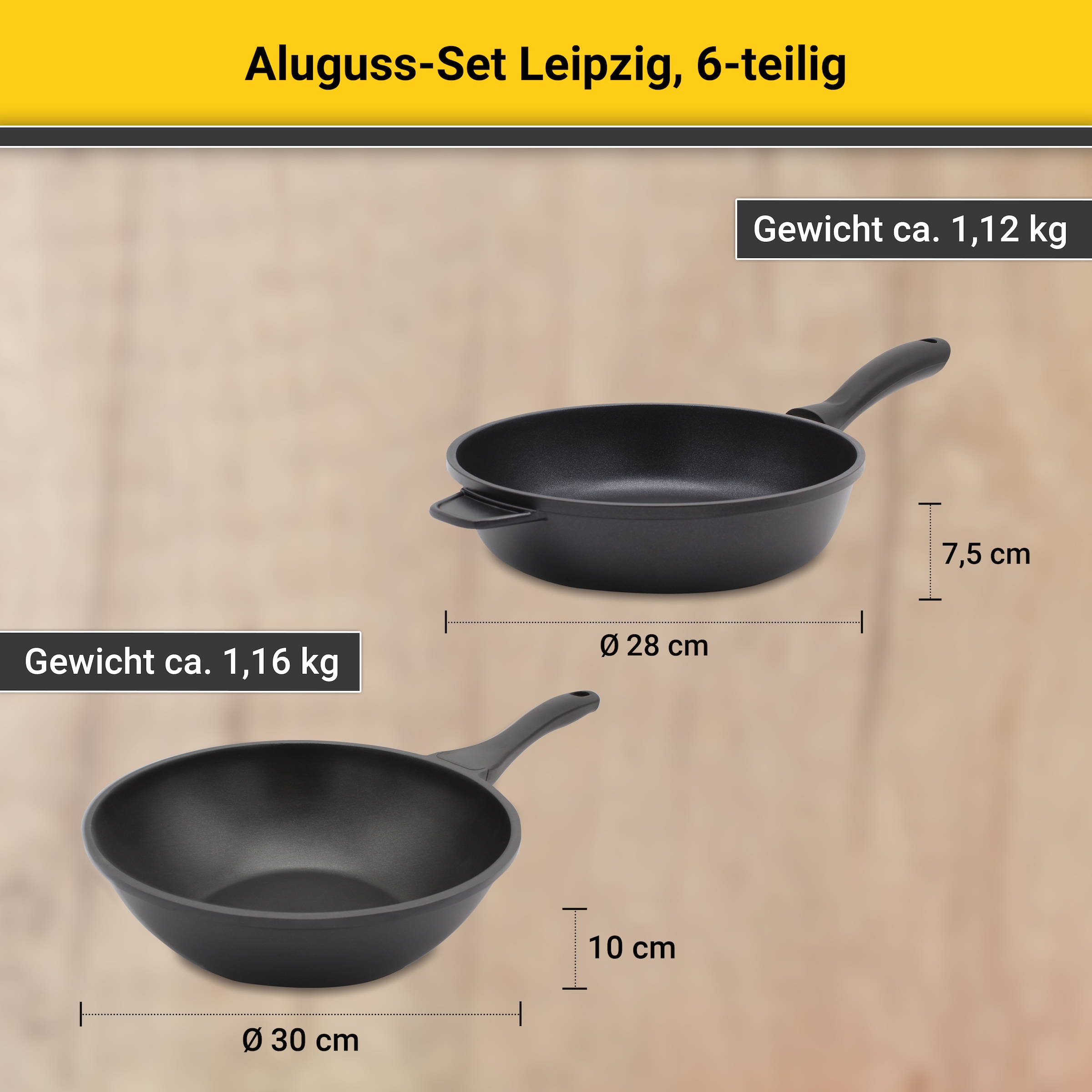 Krüger Topf-Set »Leipzig« Set, 8 Stk. tlg. Aluminiumguss