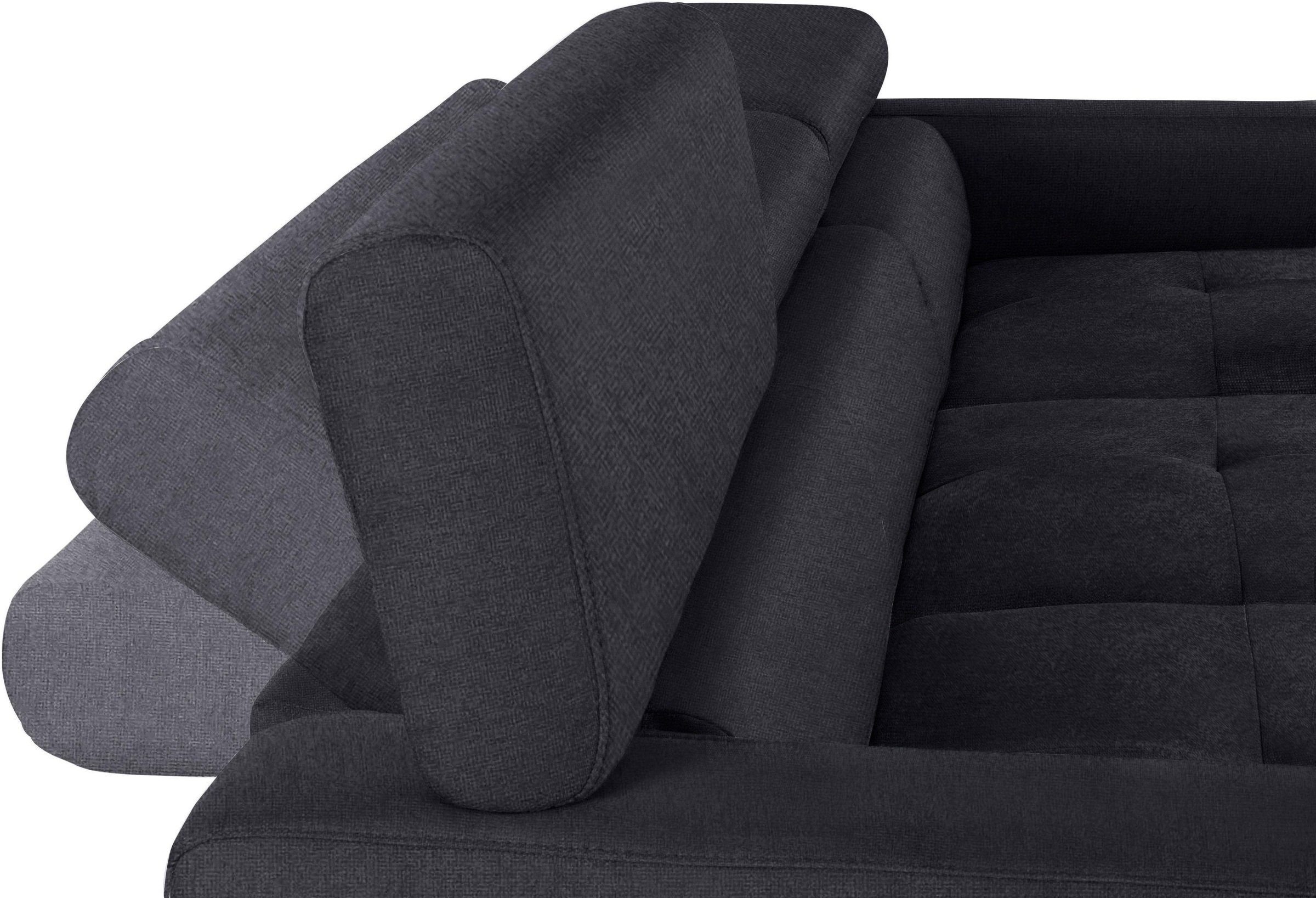 COTTA Polstergarnitur »Sammy L-Form«, (Set), Set bestehend aus: Ecksofa mit Kopfteilverstellung & Hocker