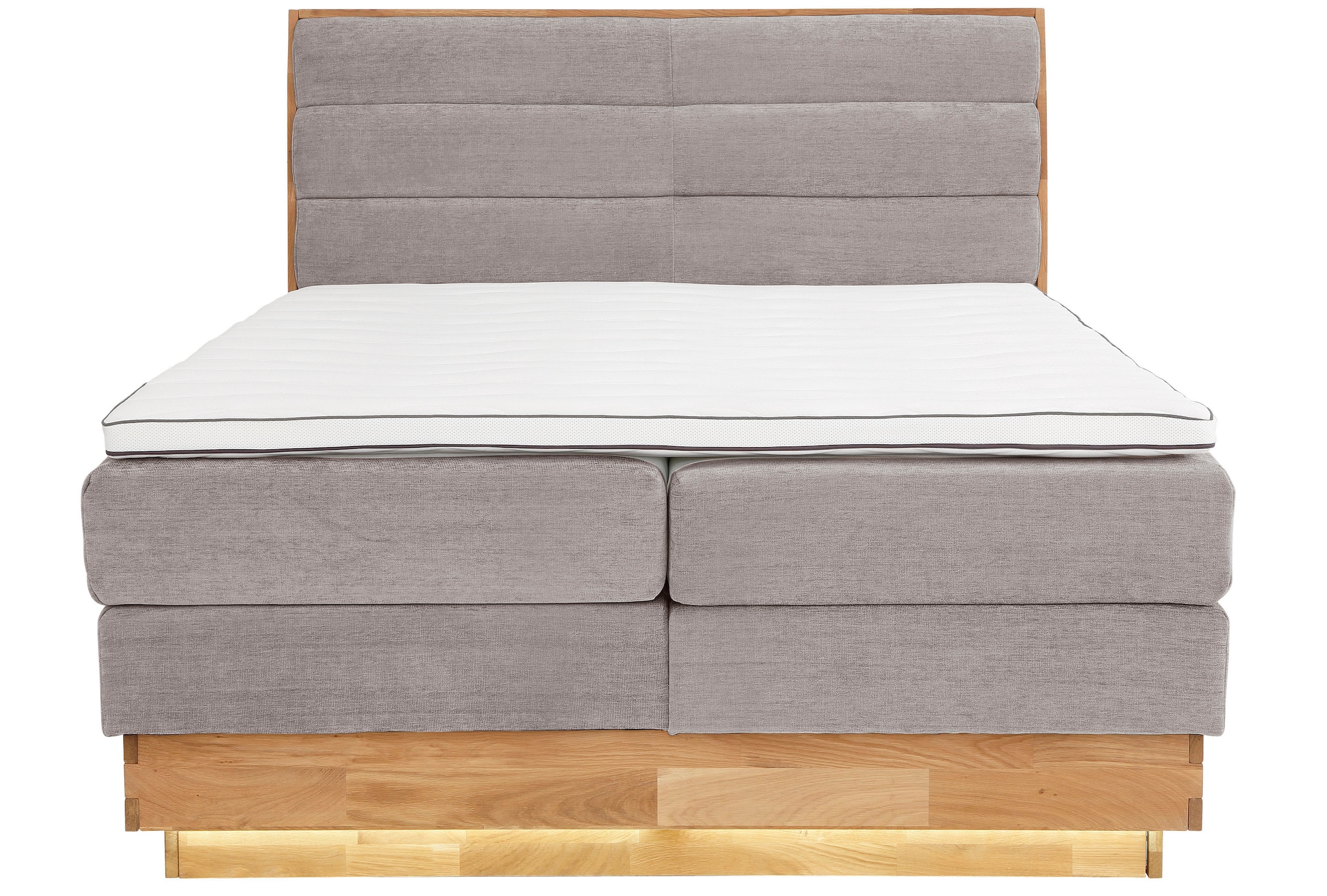 OTTO home Boxspringbett »JENNA in verschiedenen Farben und Breiten erhältlich« LED-Beleuchtung, mit zertifizierten, recycelten Bezugsstoffen