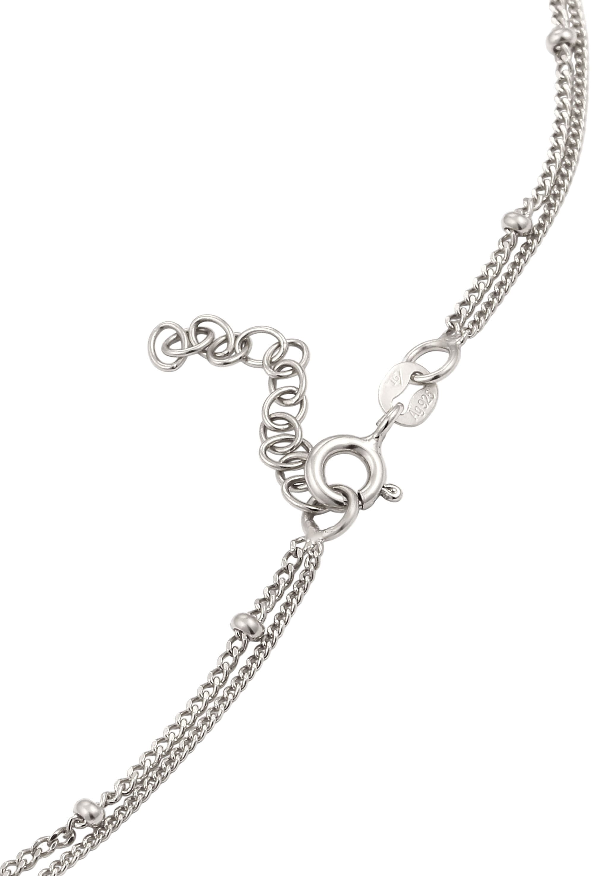 Elli Silberkette »Fußschmuck Layer Kugeln Weiß 925 Sterling Silber, mit Kristallen von Swarovski®«