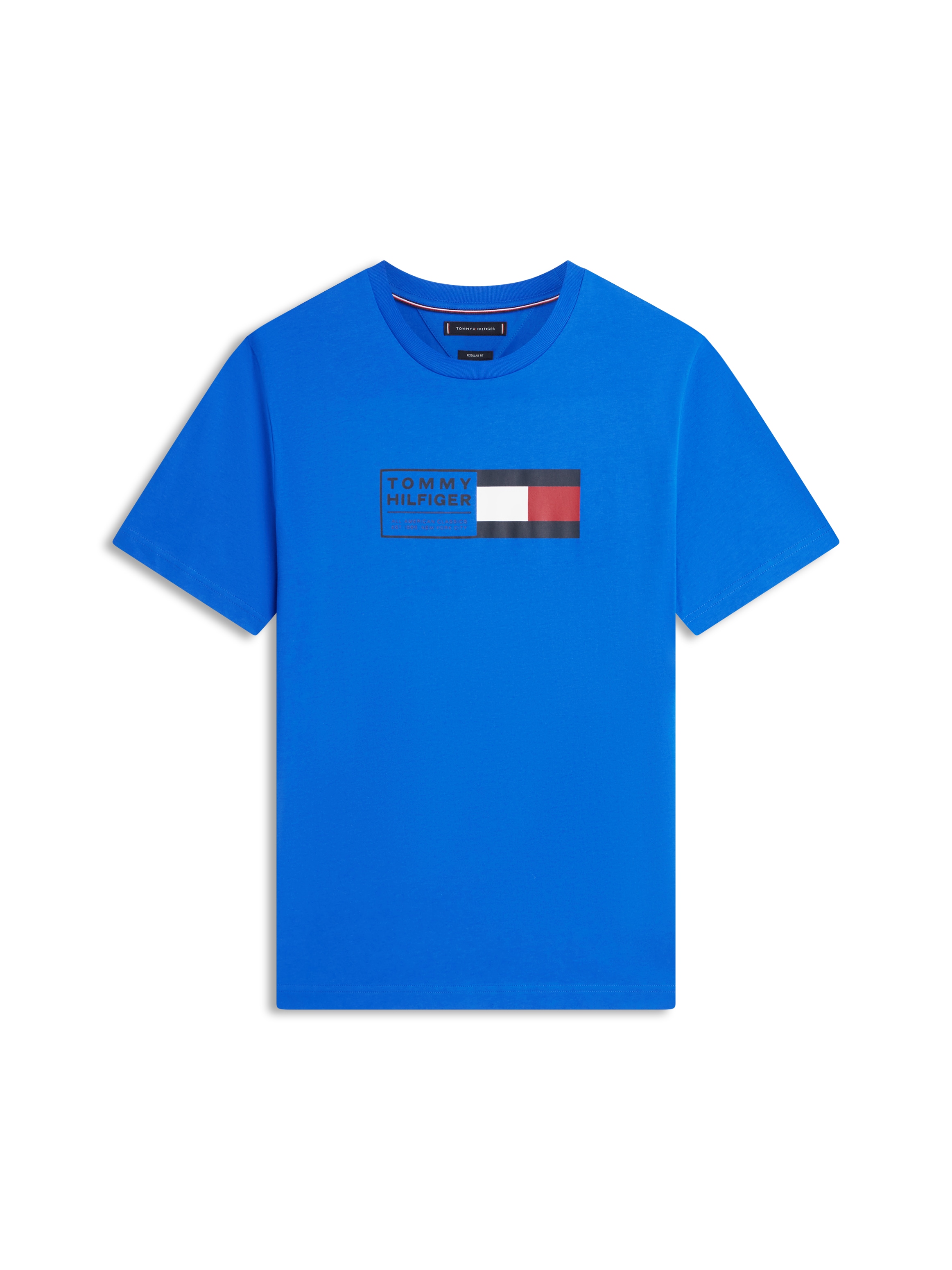 Tommy Hilfiger T-Shirt »BRAND LOVE TEXT BOX« regular fit, gerippter Rundhals