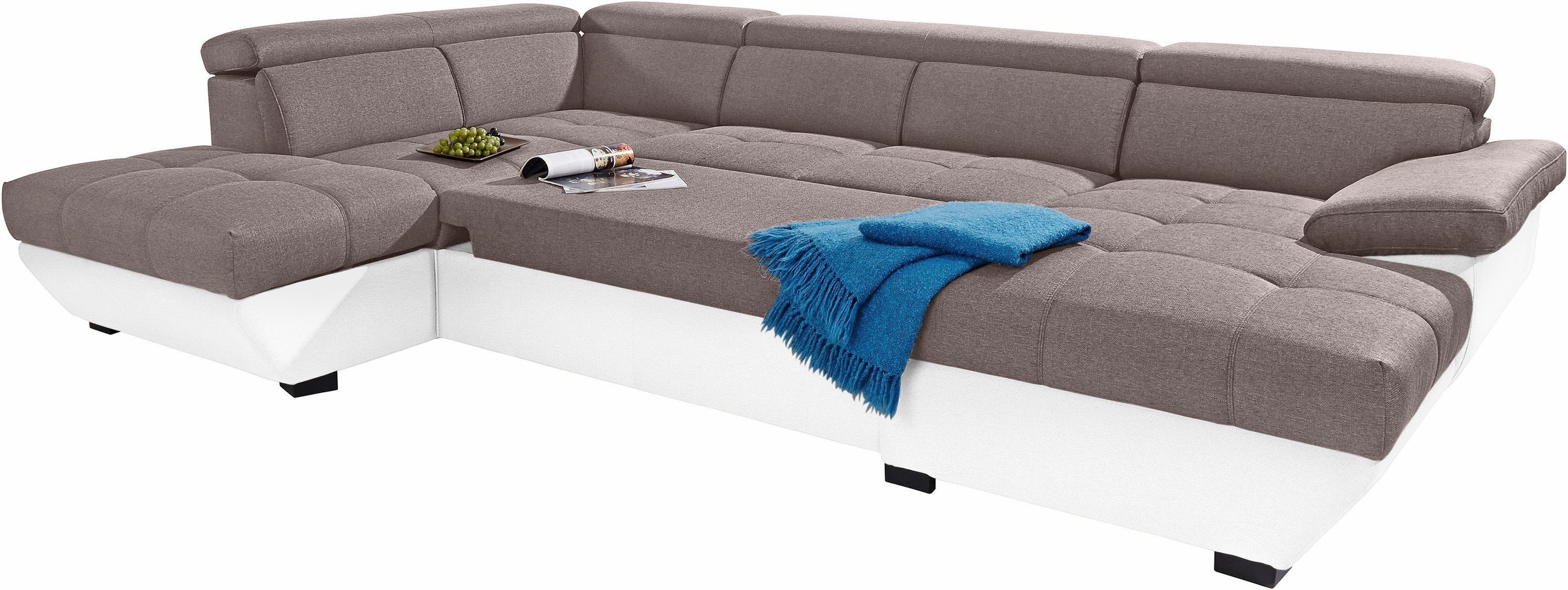 COTTA Polstergarnitur »Speedway«, (Set), Set: bestehend aus Wohnlandschaft und Hocker, wahlweise Bettfunktion