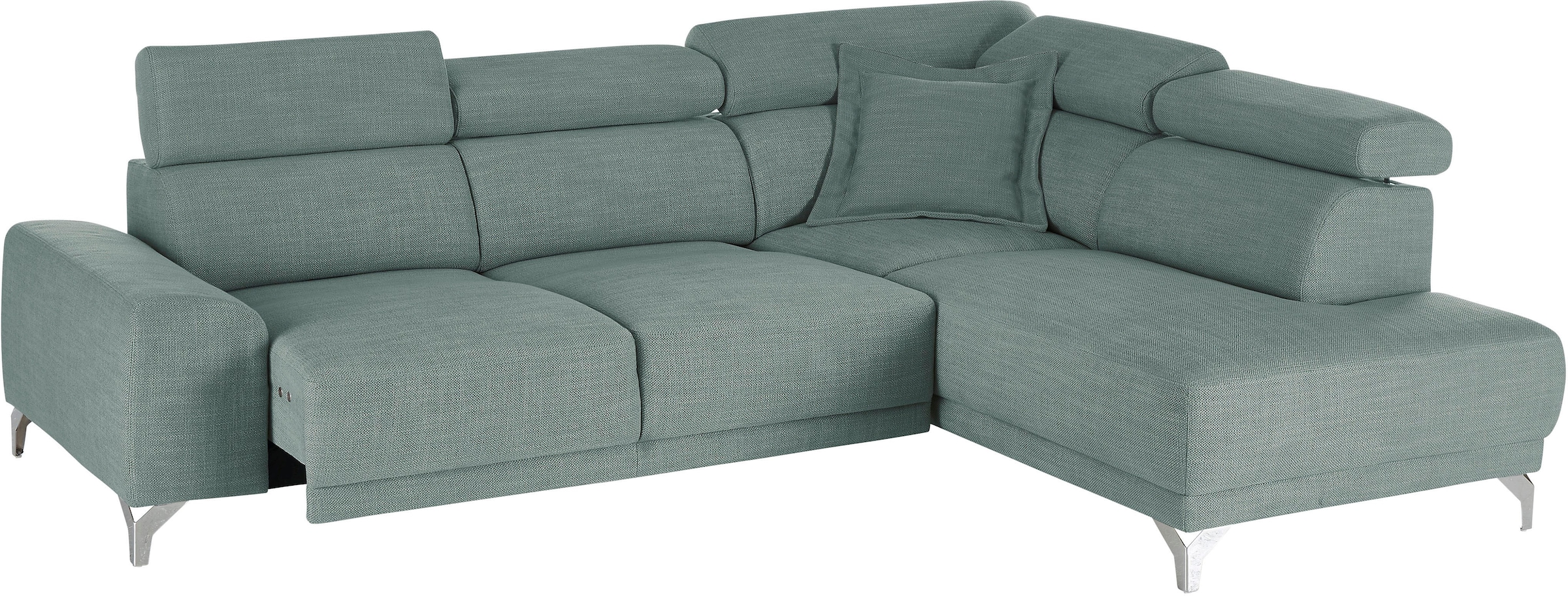 3C Candy Ecksofa »Greve Sofa immer mit manuelle Kopfteilverstellungen, modern, elegant«, wahlweise motorischer Sitzvorzug, bequem und zeitlos, L-Form