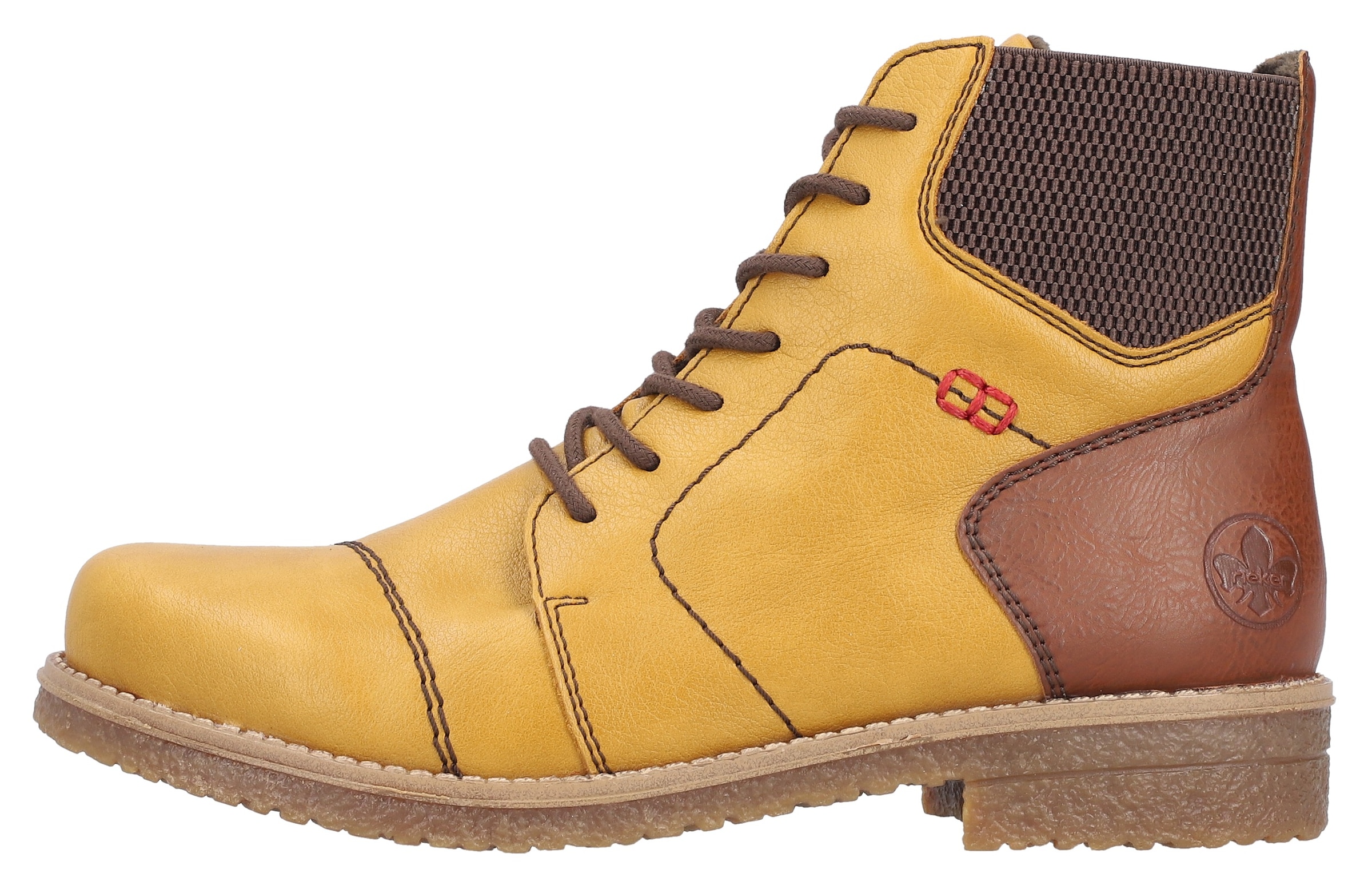 Rieker Schnürstiefelette, Schnürboots, Herbststiefelette, Blockabsatz, mit weicher Innensohle