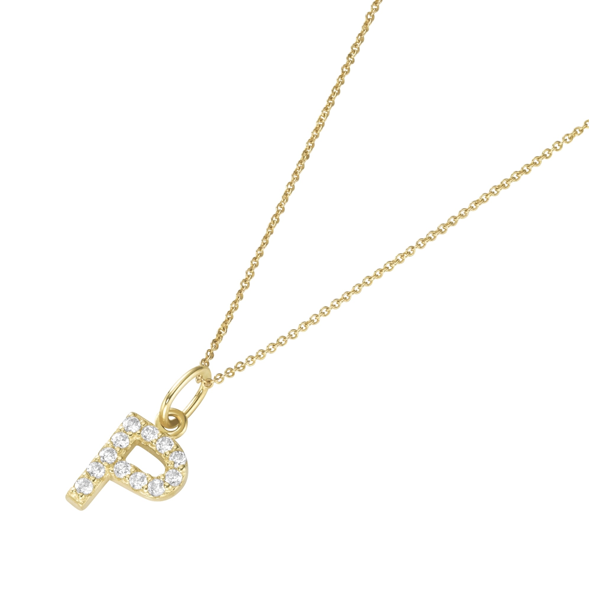 Luigi Merano Kette mit Anhänger »Kette Anhänger Buchstabe P mit Zirkonia, Gold 375«