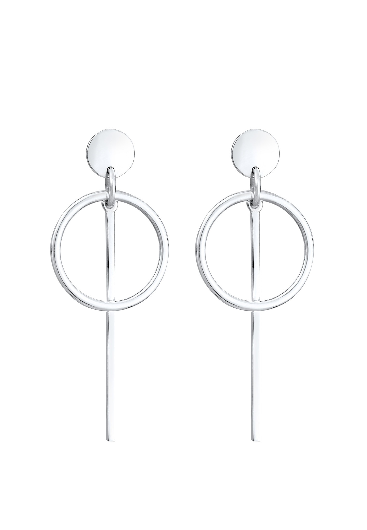 Elli Paar Ohrhänger »Ohrringe Hänger Plättchen Kreis Basic 925 Silber«
