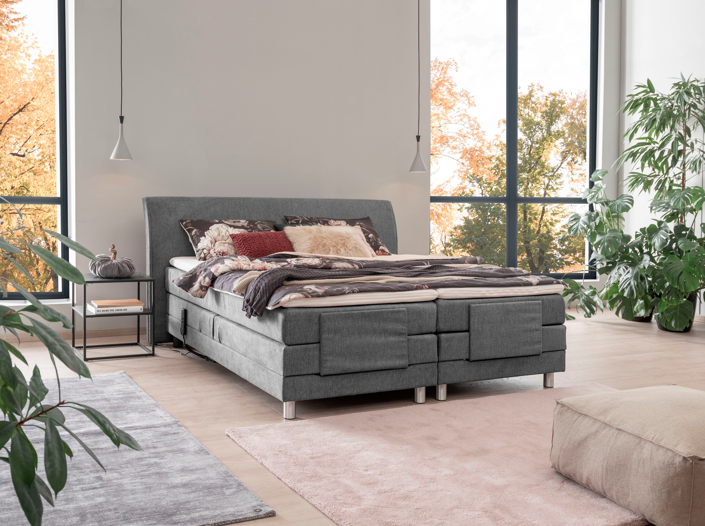 ADA trendline Boxspringbett »Edina«, mit motorischer Verstellung, inklusive Matratzen und Topper