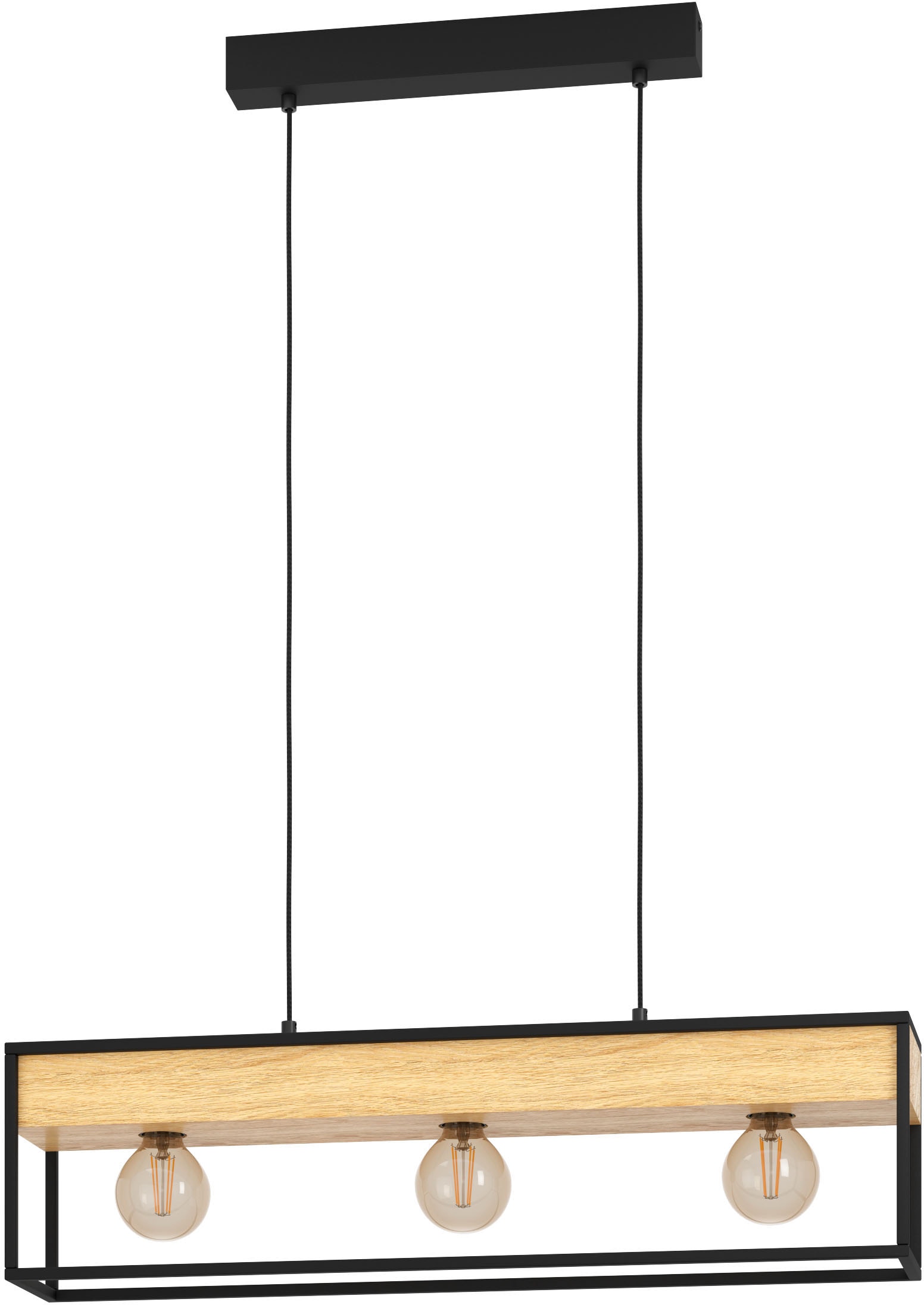 EGLO Hängeleuchte »LIBERTAD Online Hängeleuchte - OTTO 40W bestellen schwarz 1«, in und im Holz aus - braun Shop Stahl, exkl. E27