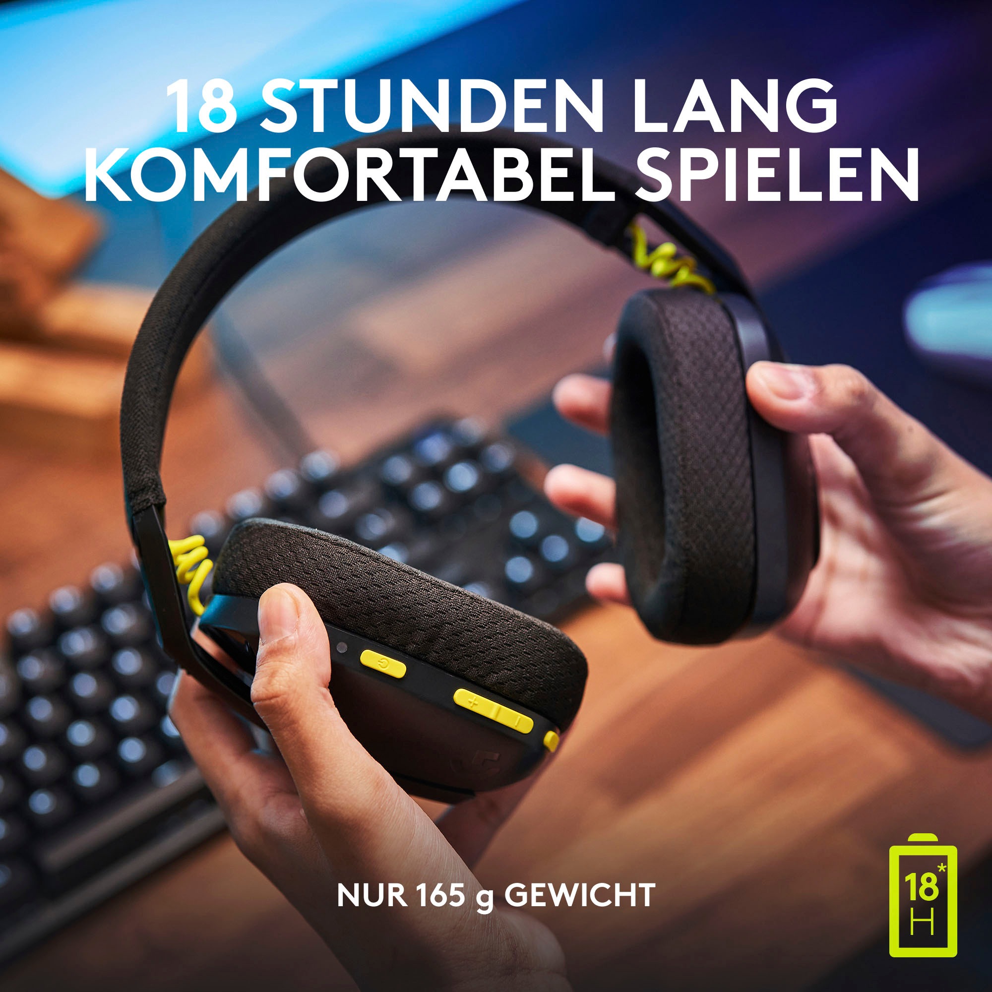 Logitech G Wireless-Headset »G435 LIGHTSPEED«, Bluetooth,18h Akku, Dolby Atmos, PC, PS4, PS5